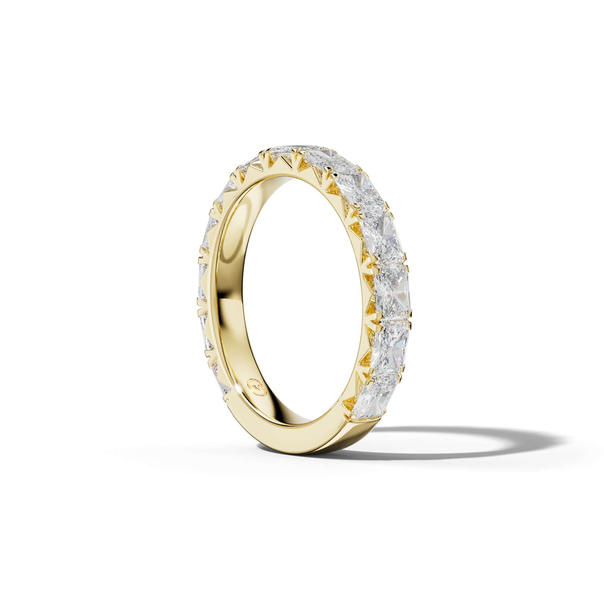 2.0 Carat East West Radiant Diamond French Pave 3/4 Anniversary Band