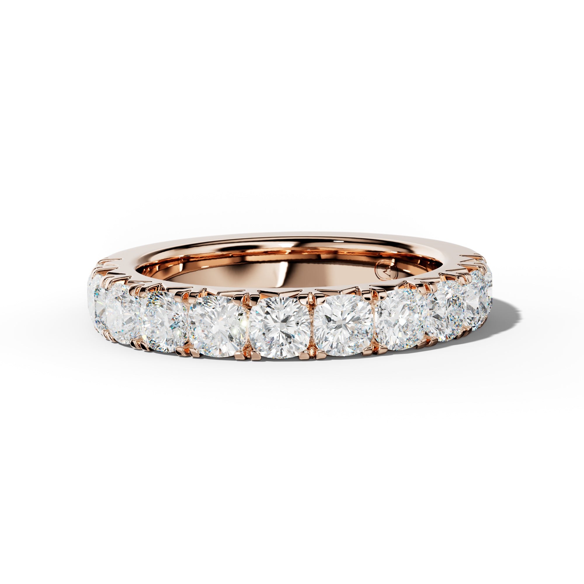 2.0 Carat Cushion Diamond French Pave Half Anniversary Band