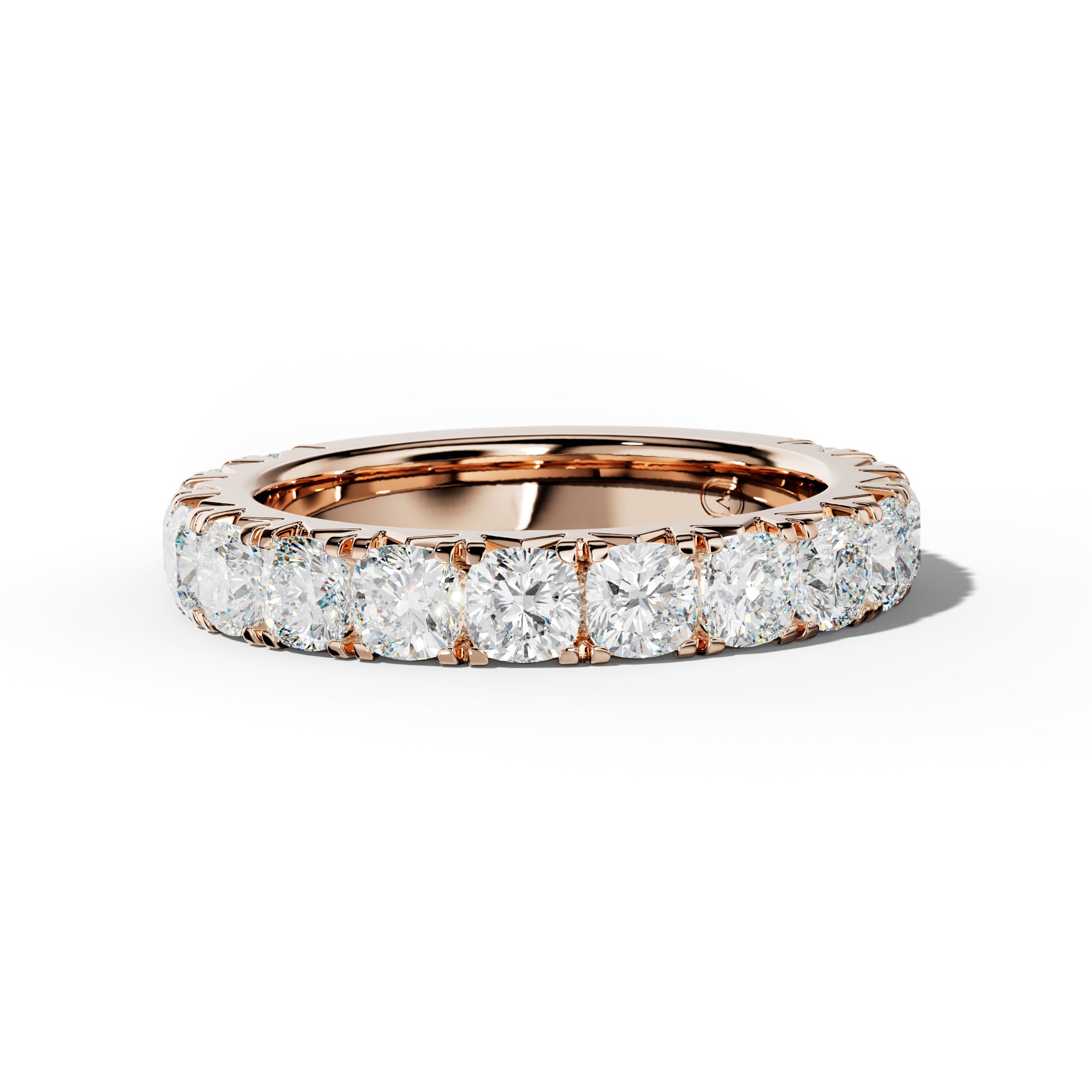 3.0 Carat Cushion  Diamond French Pave 3/4 Anniversary Band