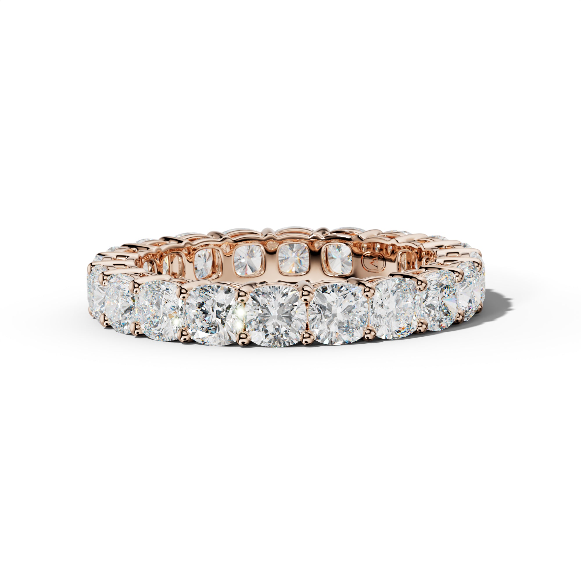 5.0 Carat Cushion Diamond Eternity Band Shared Prong