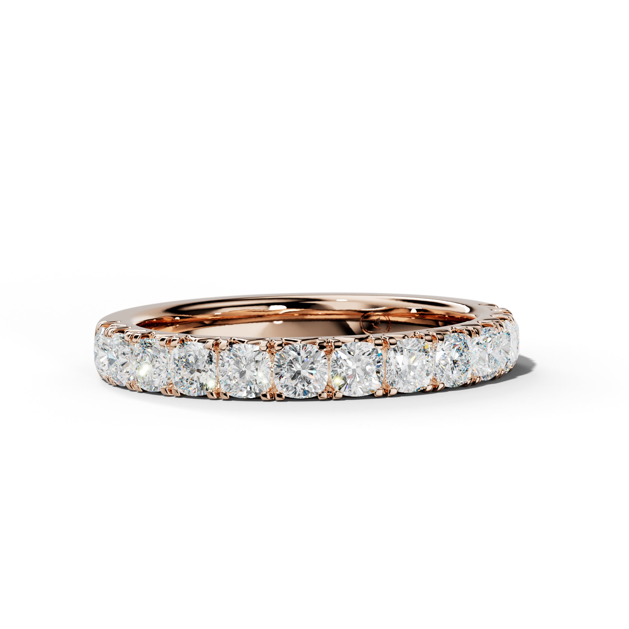 1.0 Carat Cushion Diamond French Pave Half Anniversary  Band