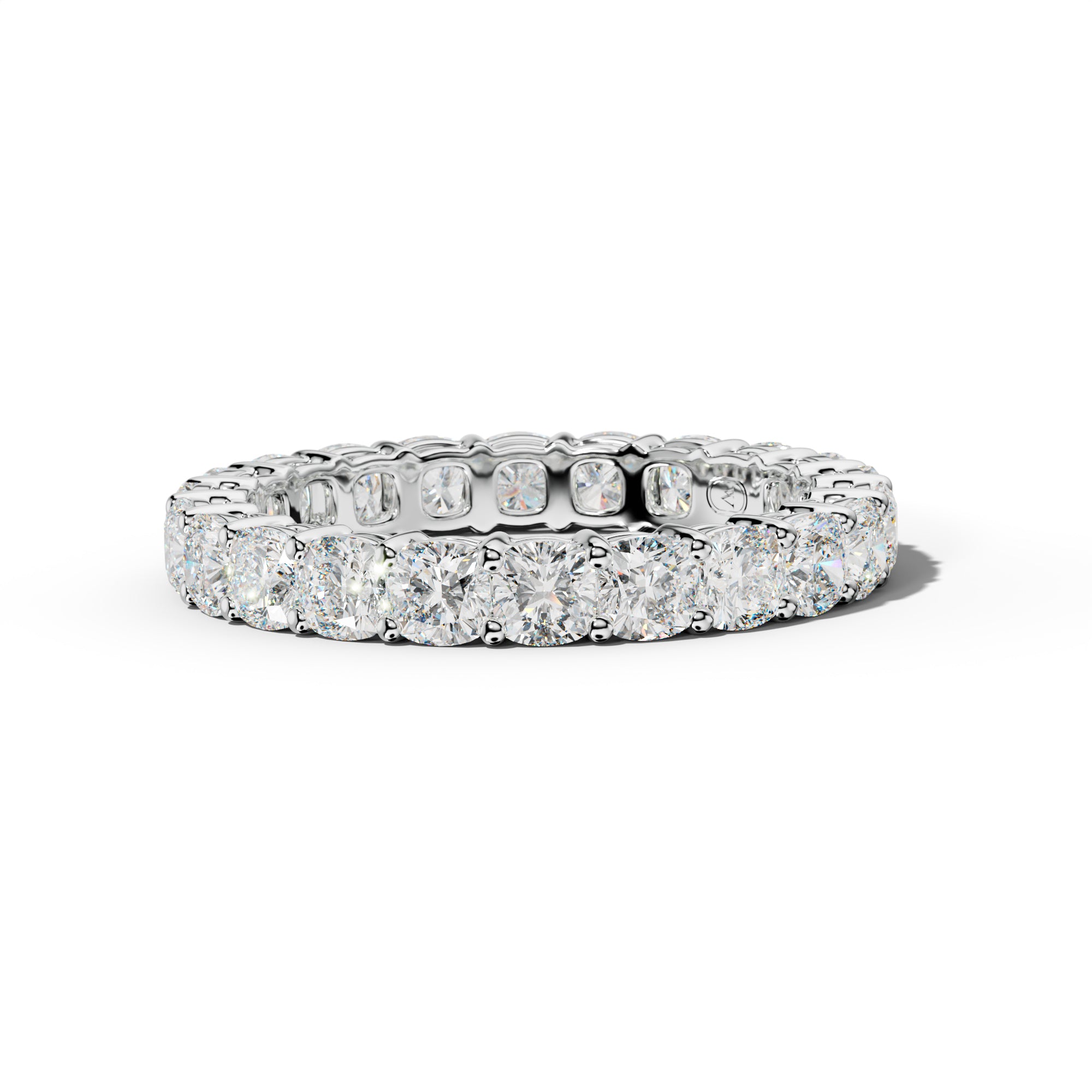 4.0 Carat Cushion Diamond Eternity Band Shared Prong