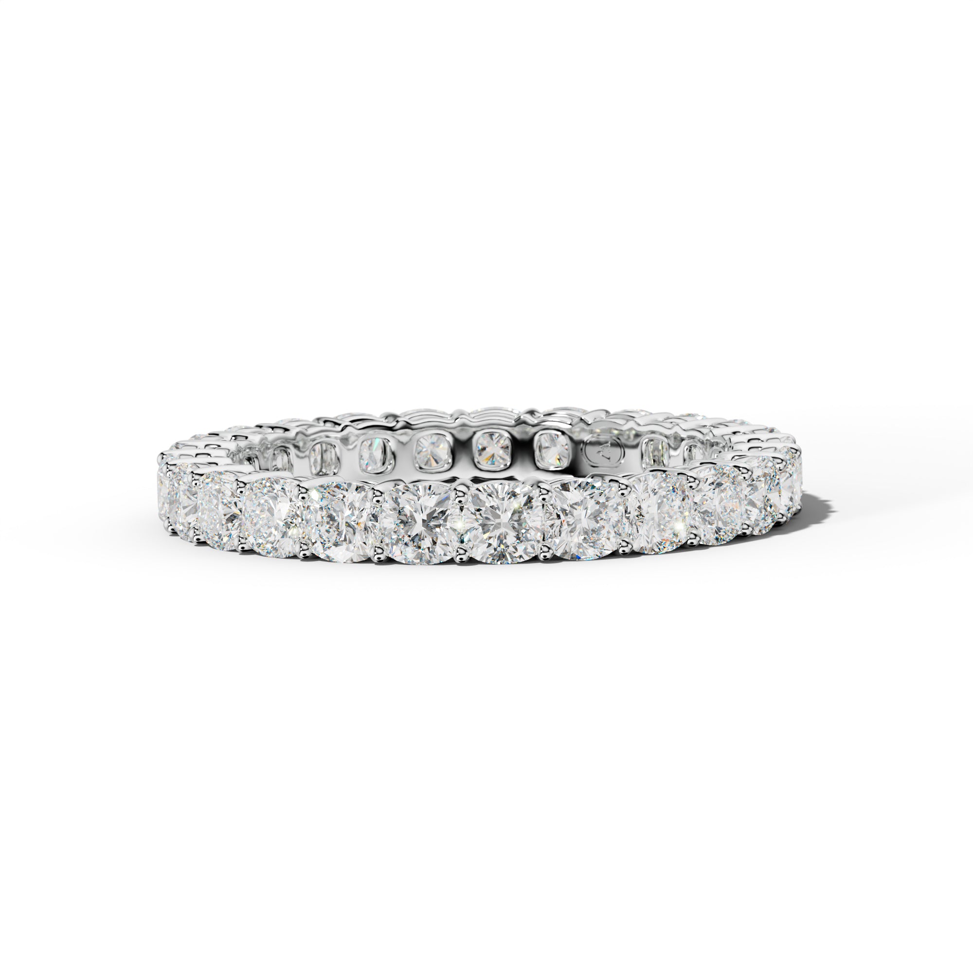 3.0 Carat Cushion Diamond Eternity Band Shared Prong