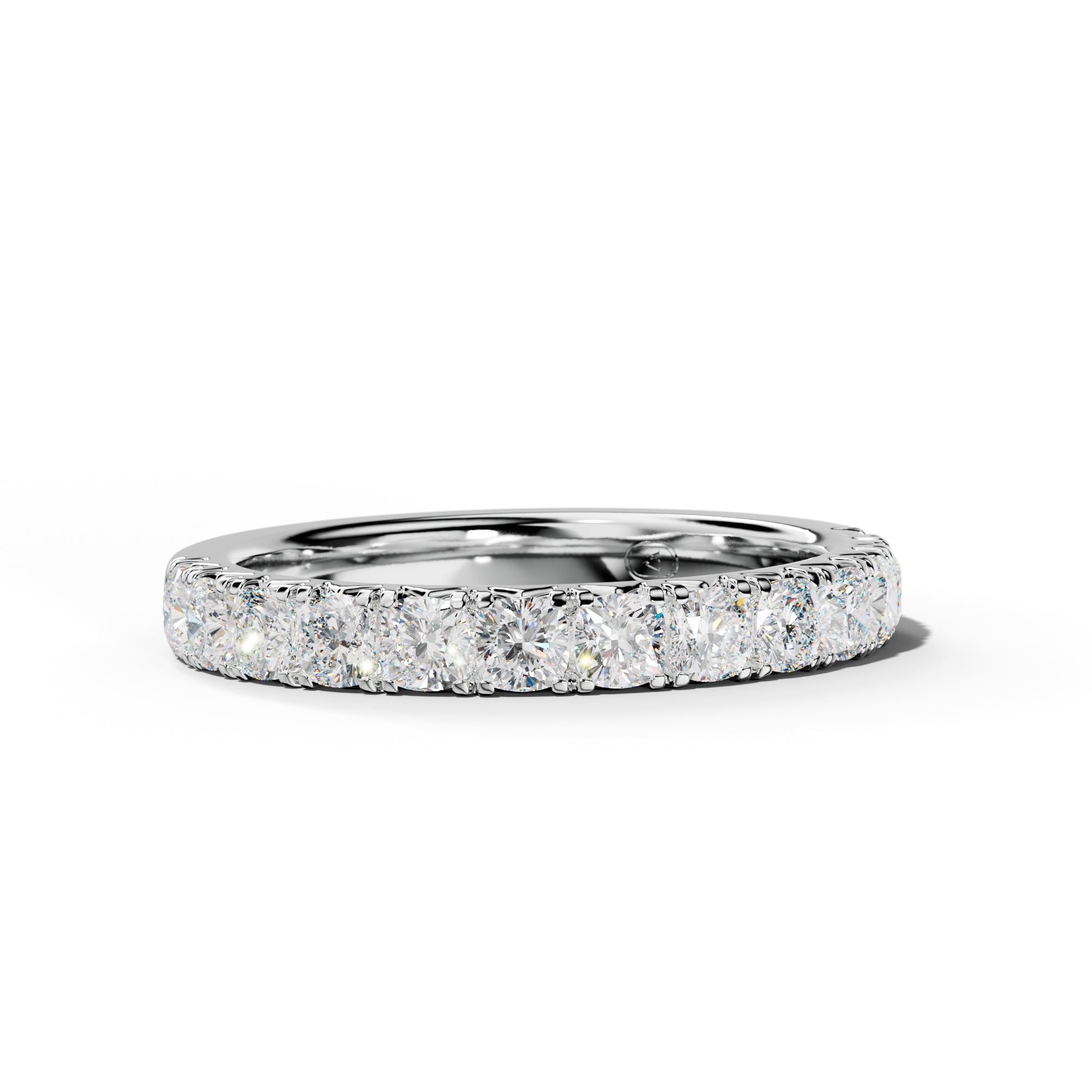 1.0 Carat Cushion Diamond French Pave Half Anniversary  Band
