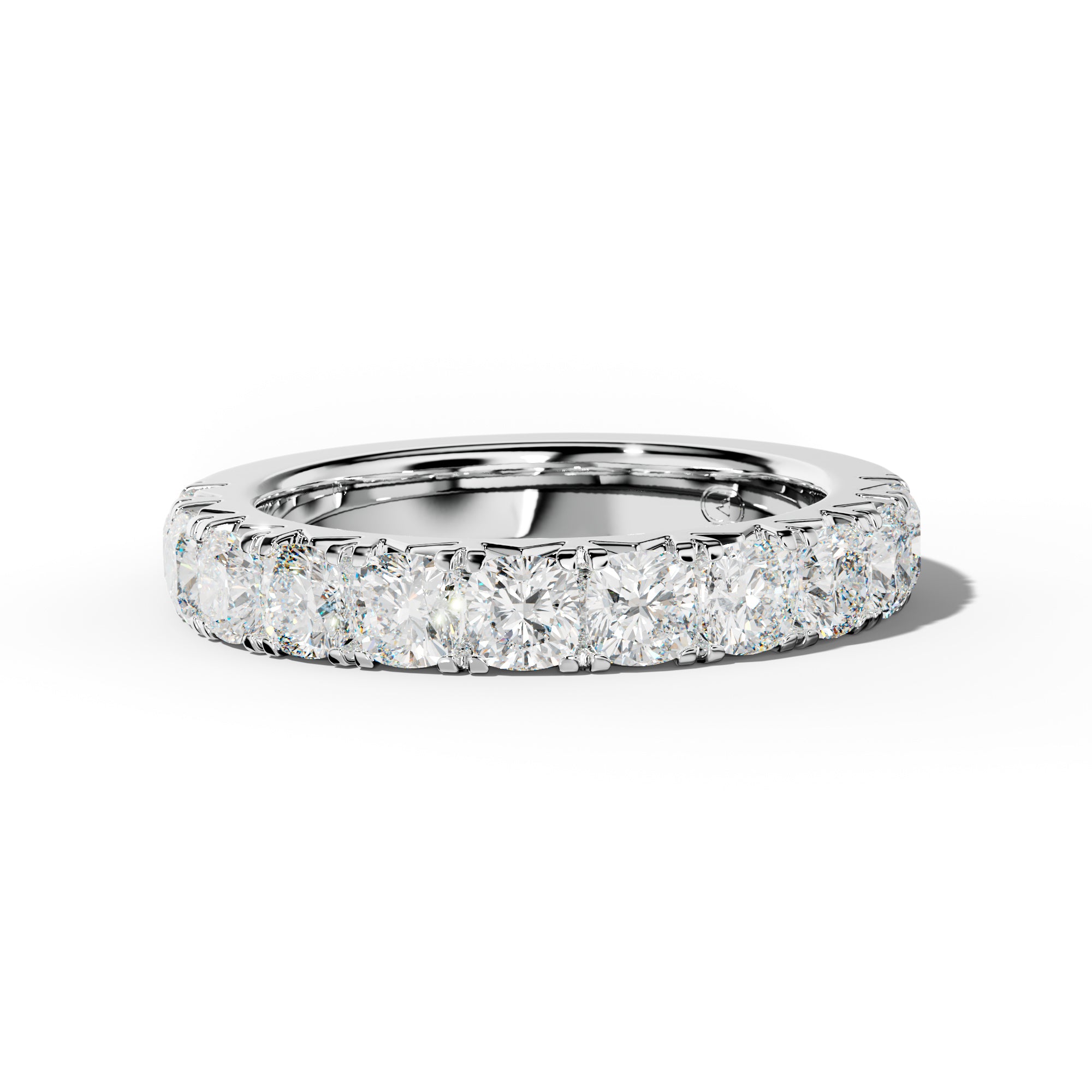 2.0 Carat Cushion Diamond French Pave Half Anniversary Band