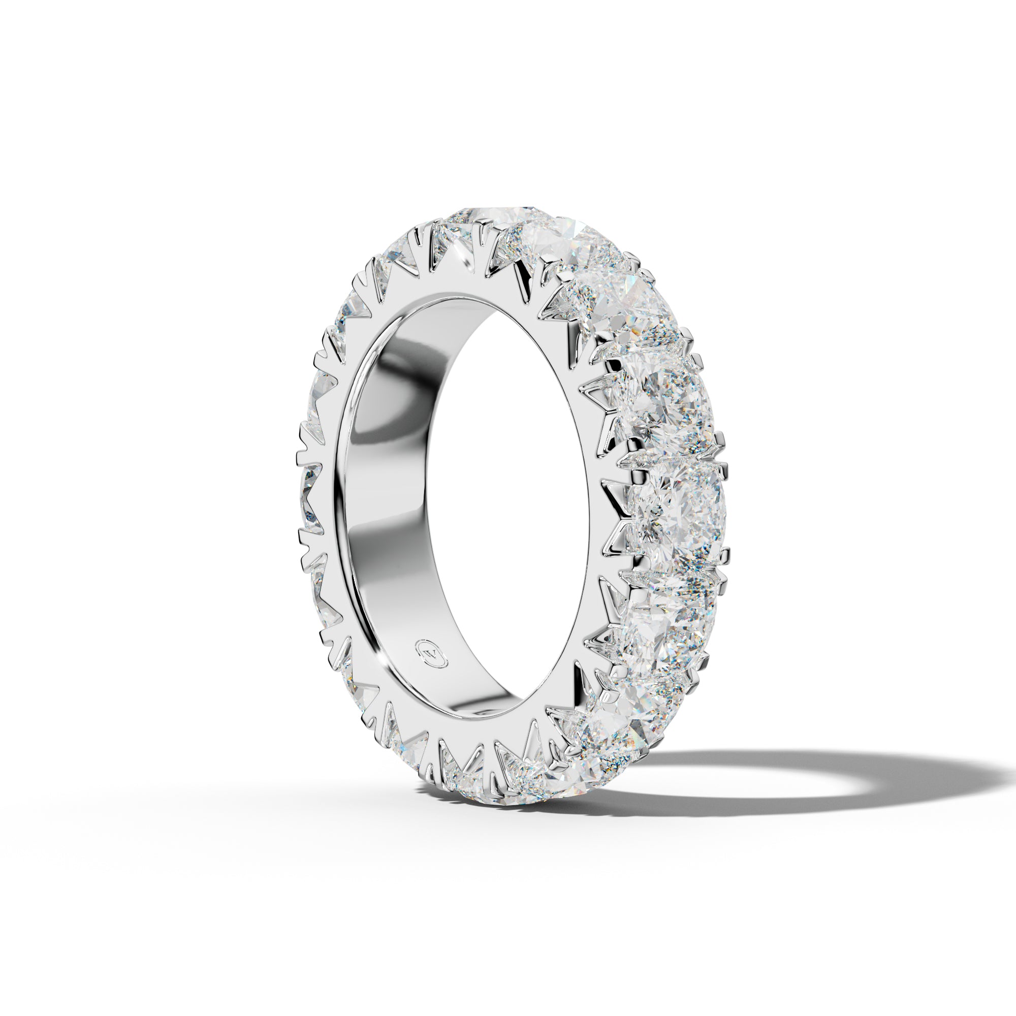 8.0 Carat Cushion Diamond French Pave Eternity Band
