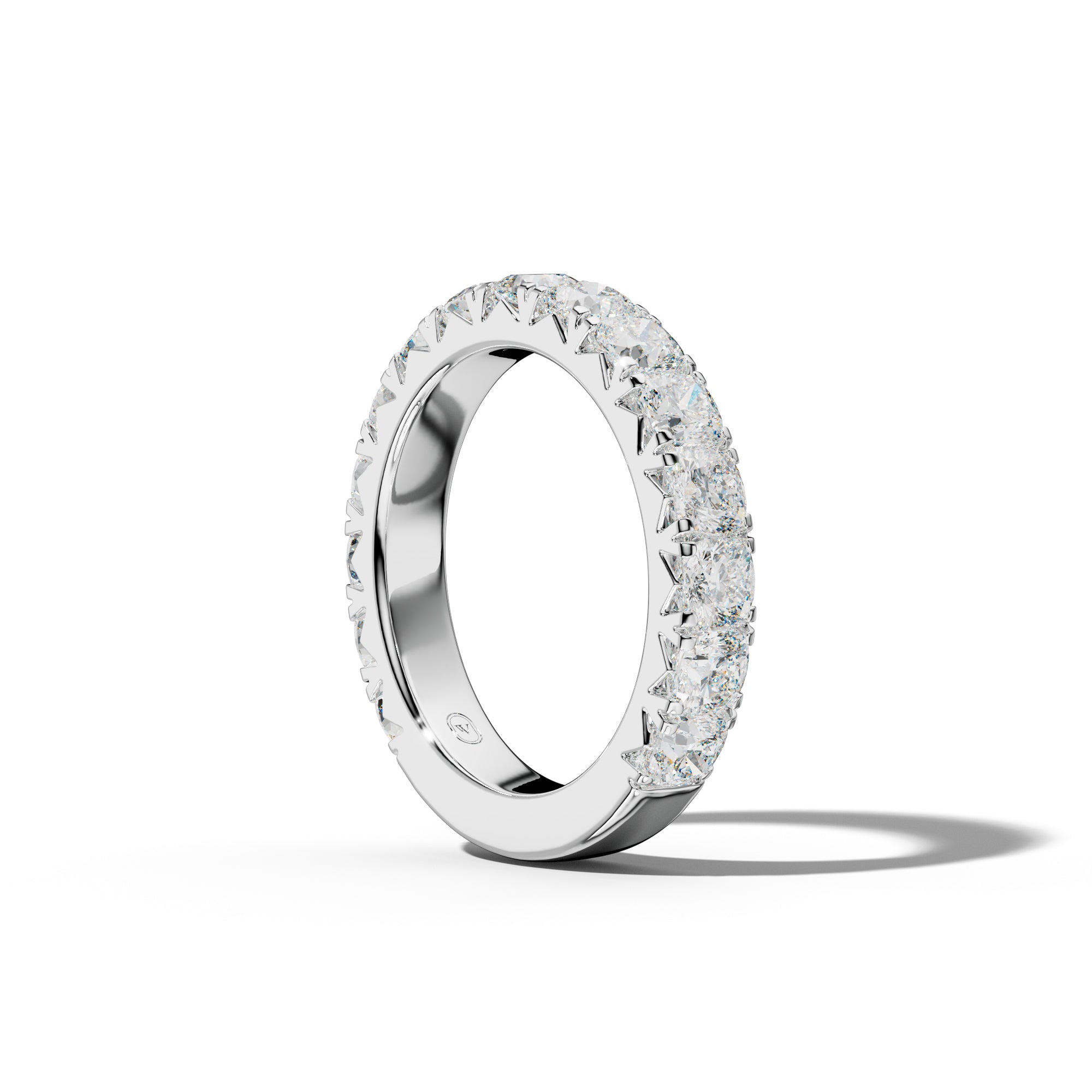 3.0 Carat Cushion  Diamond French Pave 3/4 Anniversary Band