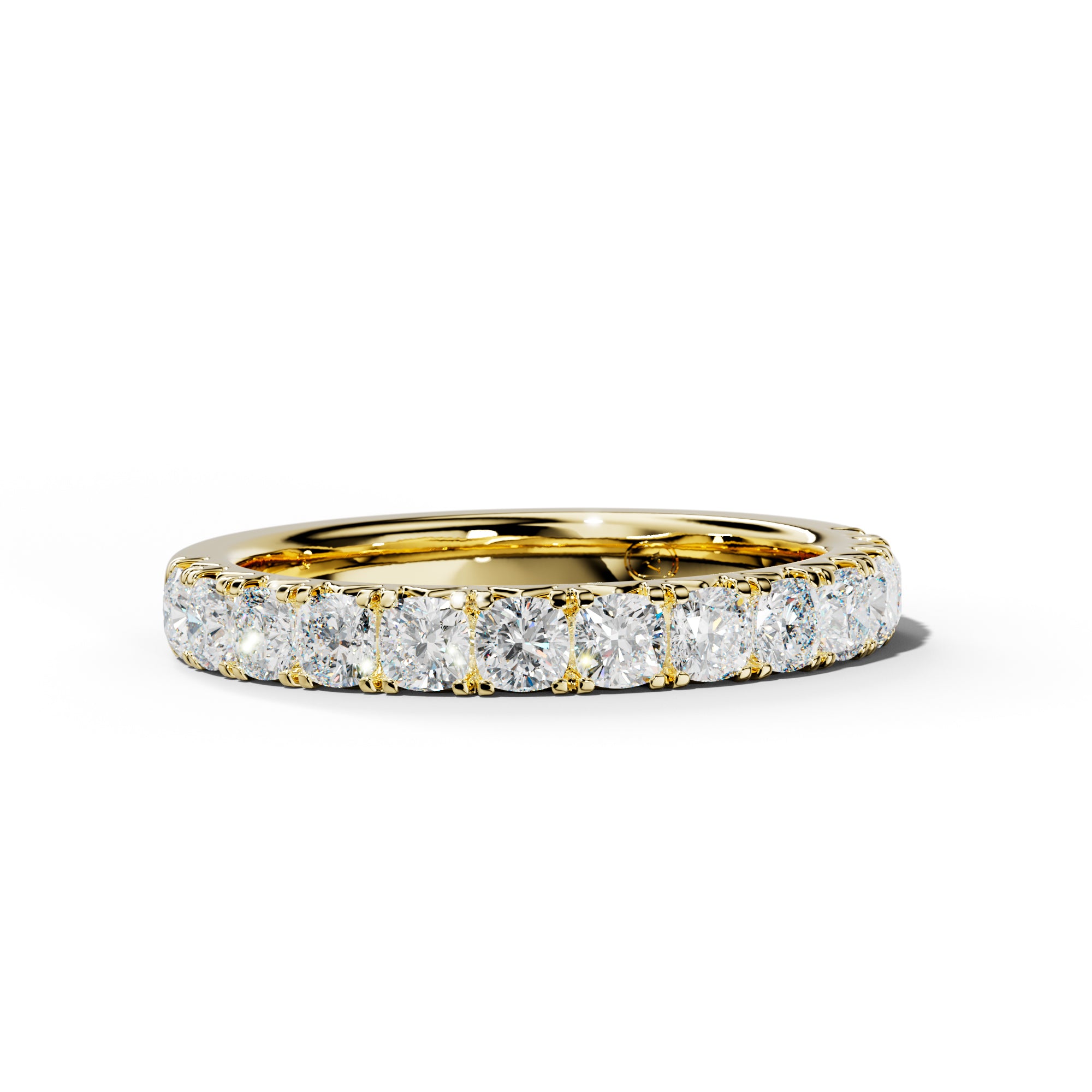 1.0 Carat Cushion Diamond French Pave Half Anniversary  Band