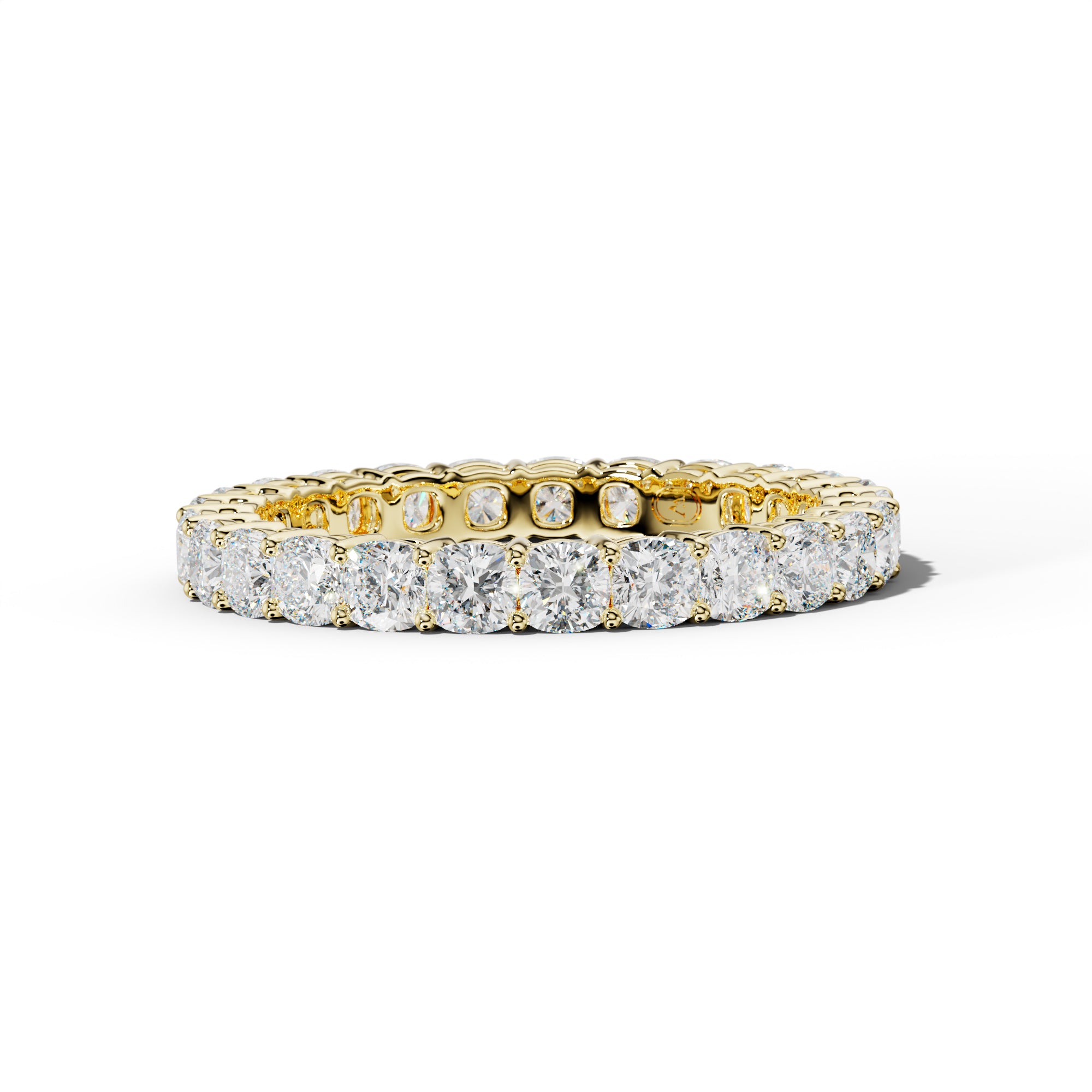 3.0 Carat Cushion Diamond Eternity Band Shared Prong
