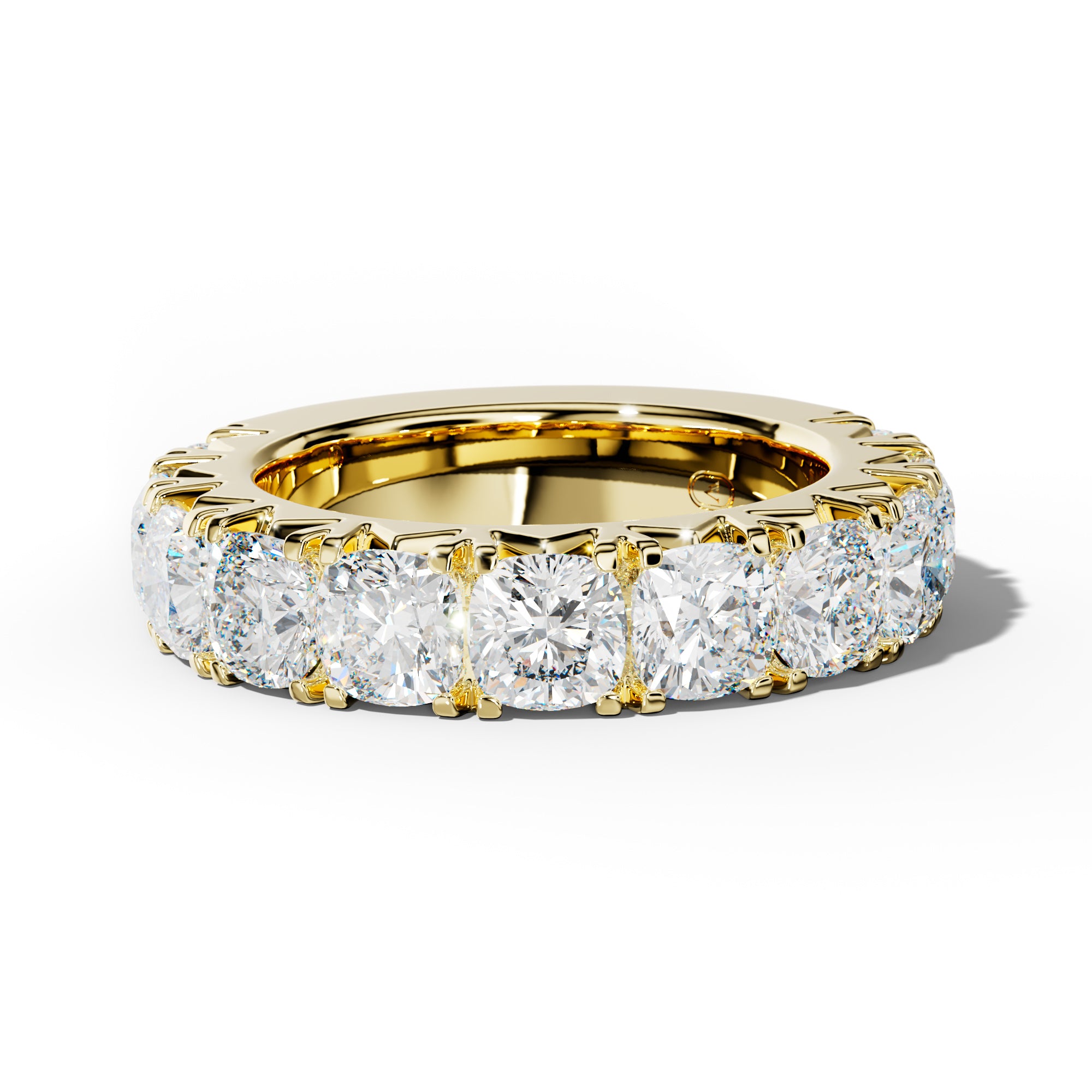 6.0 Carat Cushion Diamond French Pave 3/4 Anniversary Band