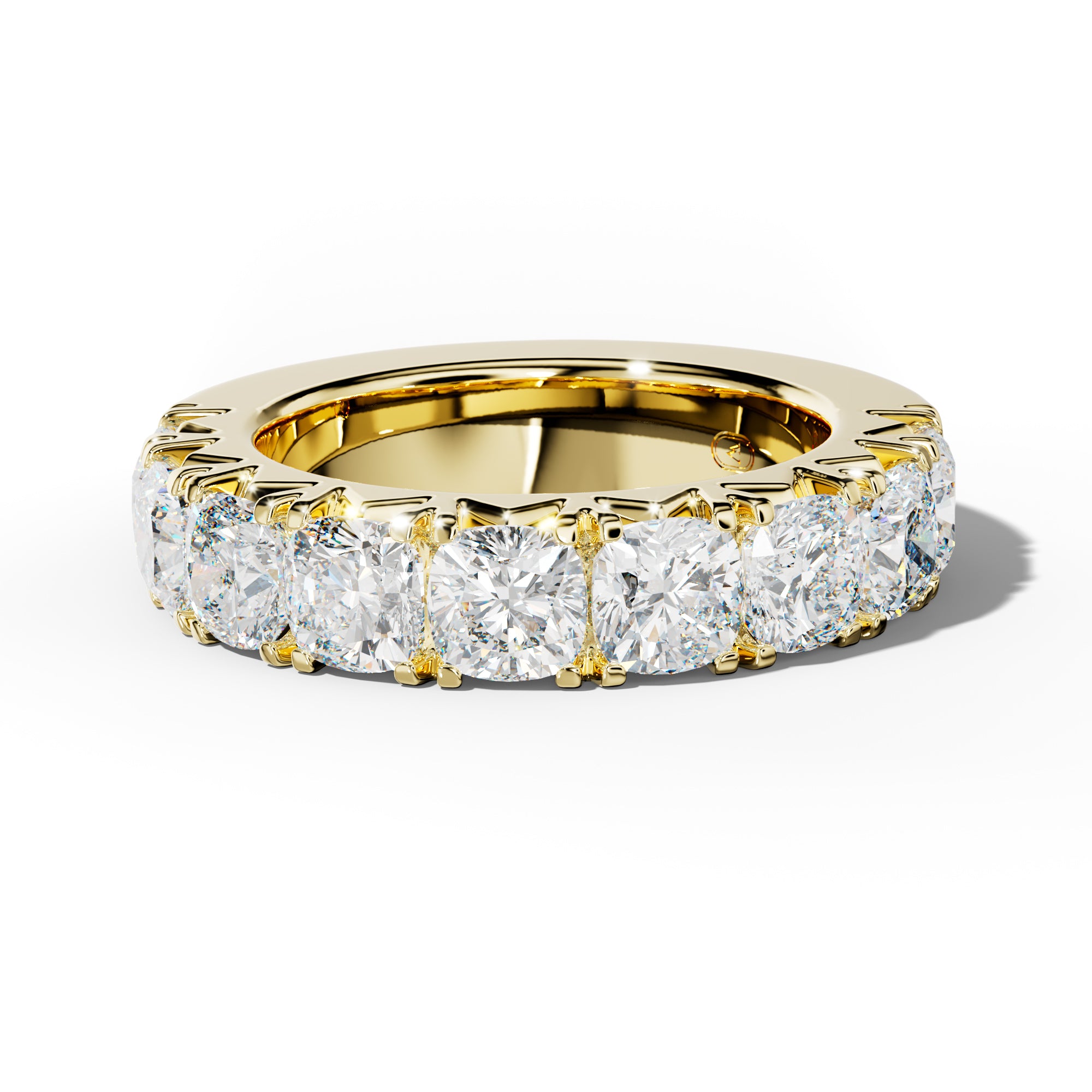 5.0 Carat Cushion Diamond French Pave Half Anniversary Band