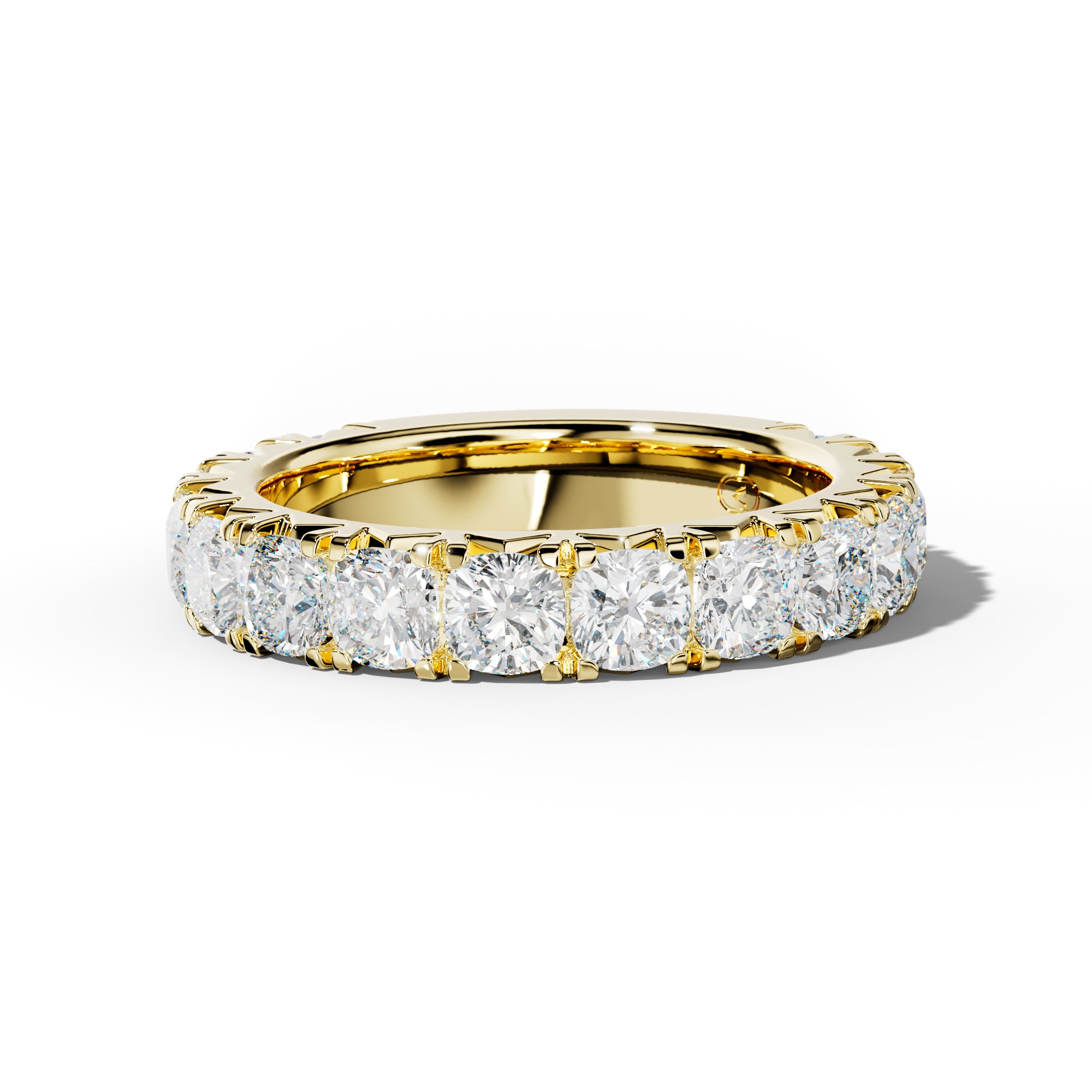 4.0 Carat Cushion Diamond French Pave 3/4 Anniversary Band