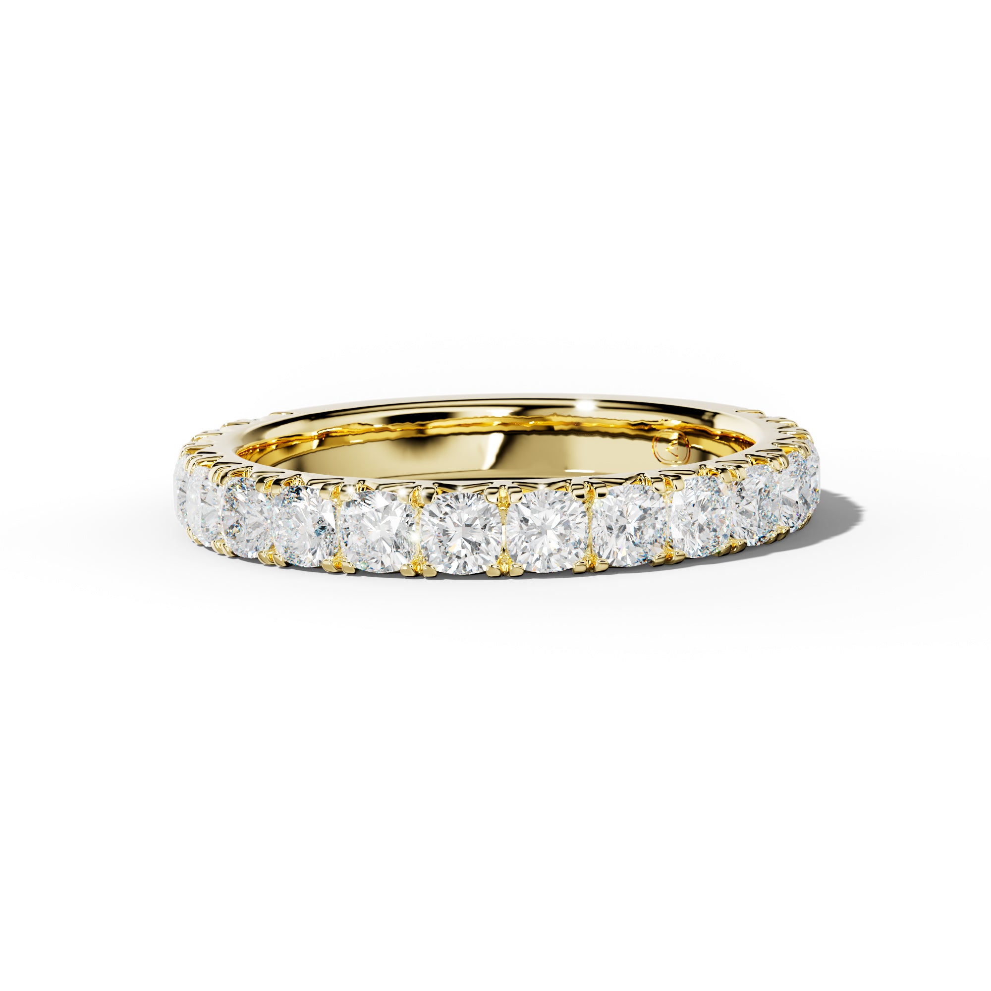 2.0 Carat Cushion Diamond French Pave 3/4 Anniversary Band