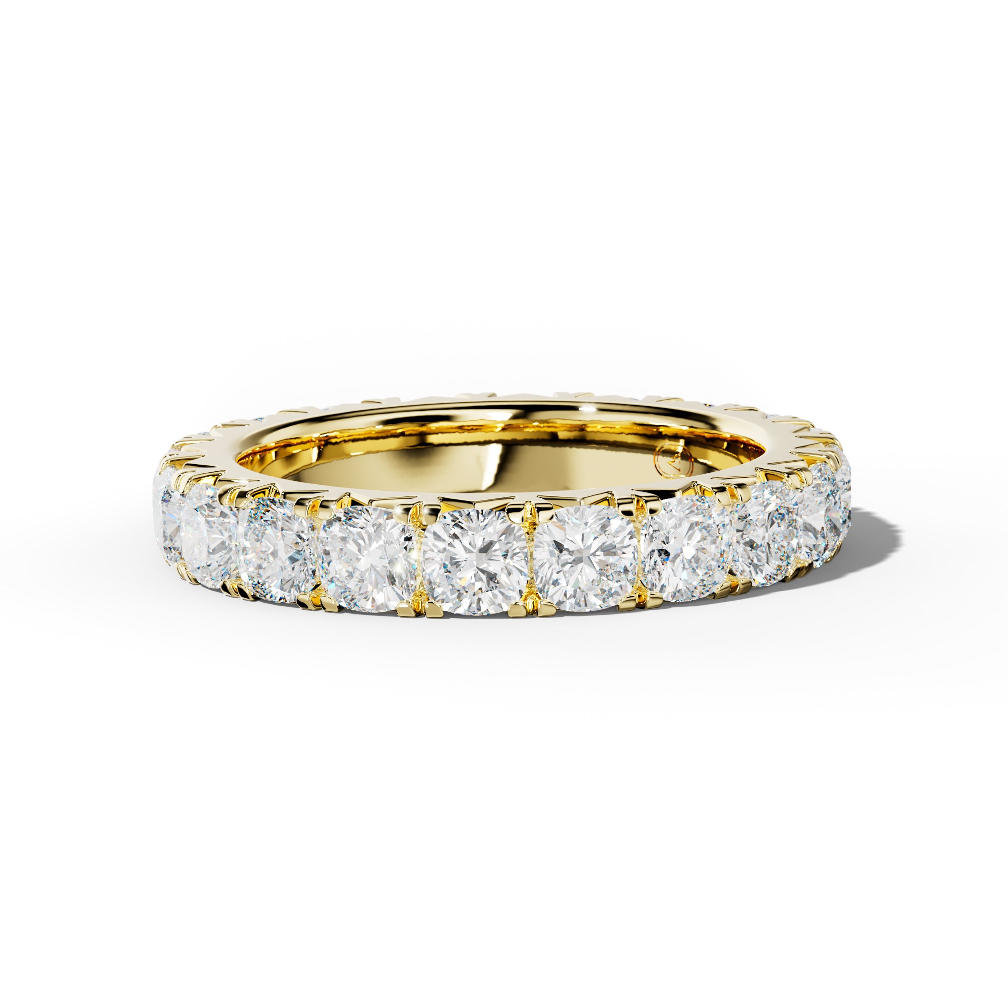 4.0 Carat Cushion Diamond French Pave Eternity Band