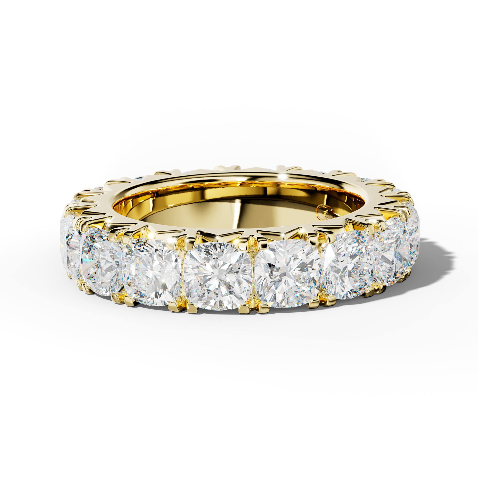 8.0 Carat Cushion Diamond French Pave Eternity Band