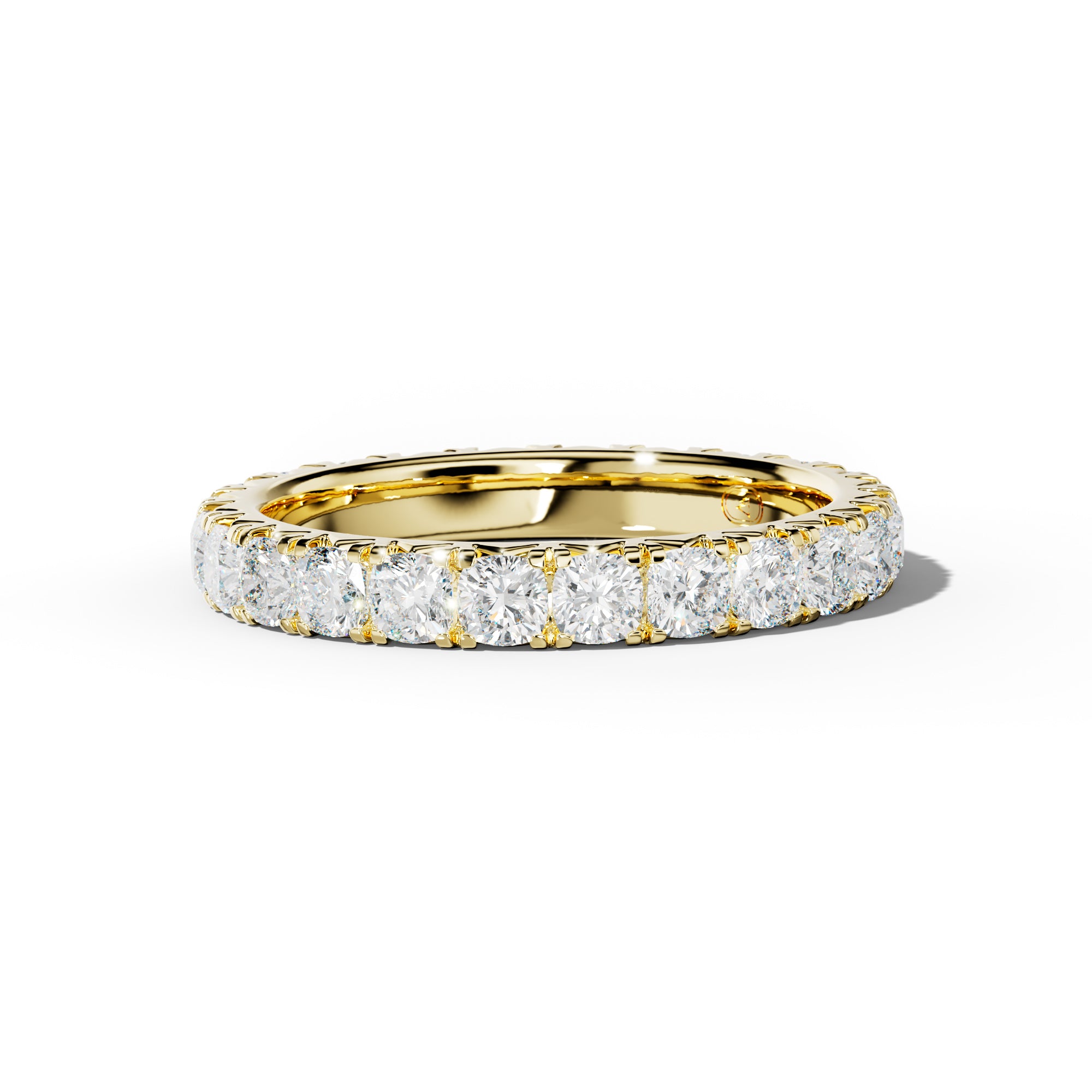 3.0 Carat Cushion Diamond French Pave Eternity Band