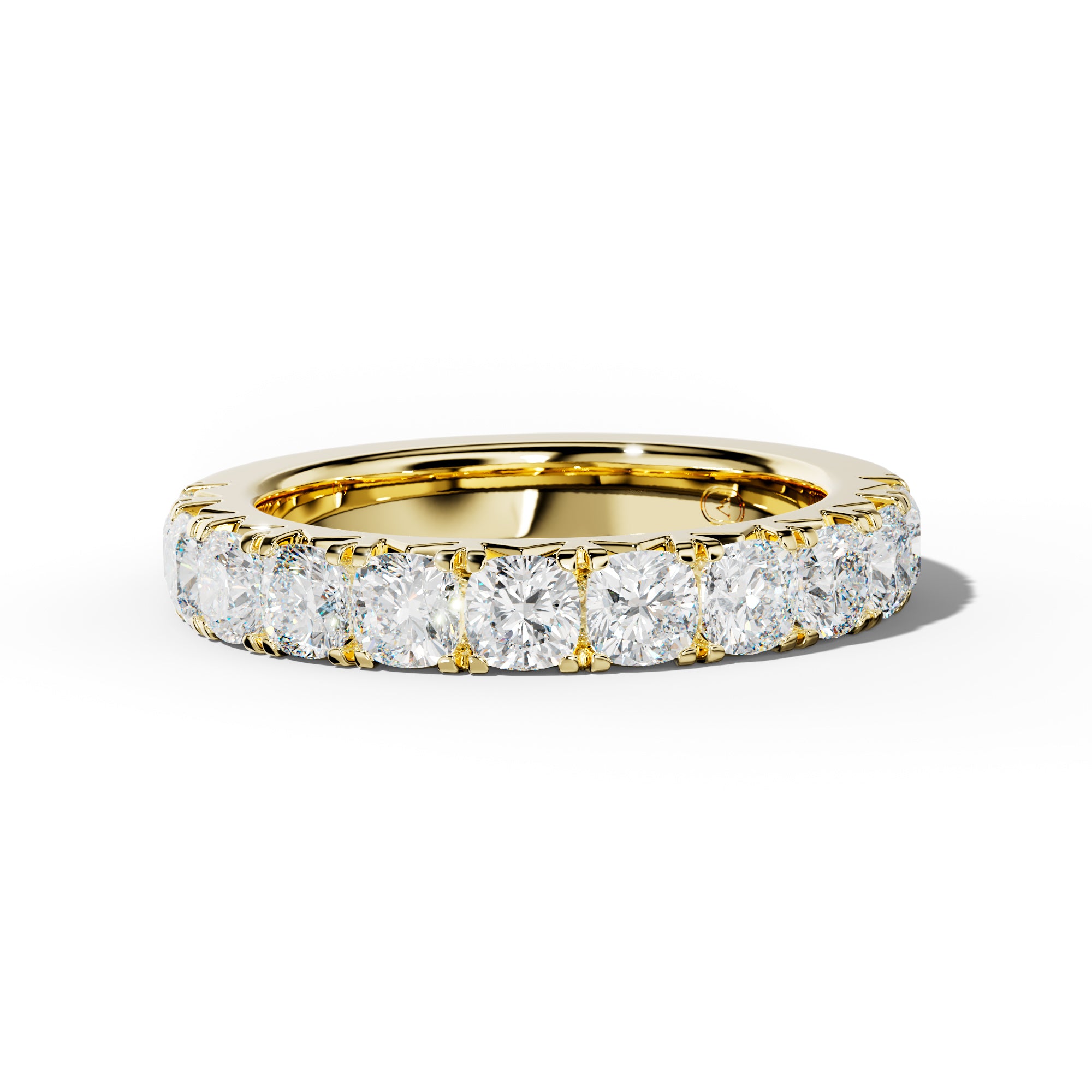 2.0 Carat Cushion Diamond French Pave Half Anniversary Band