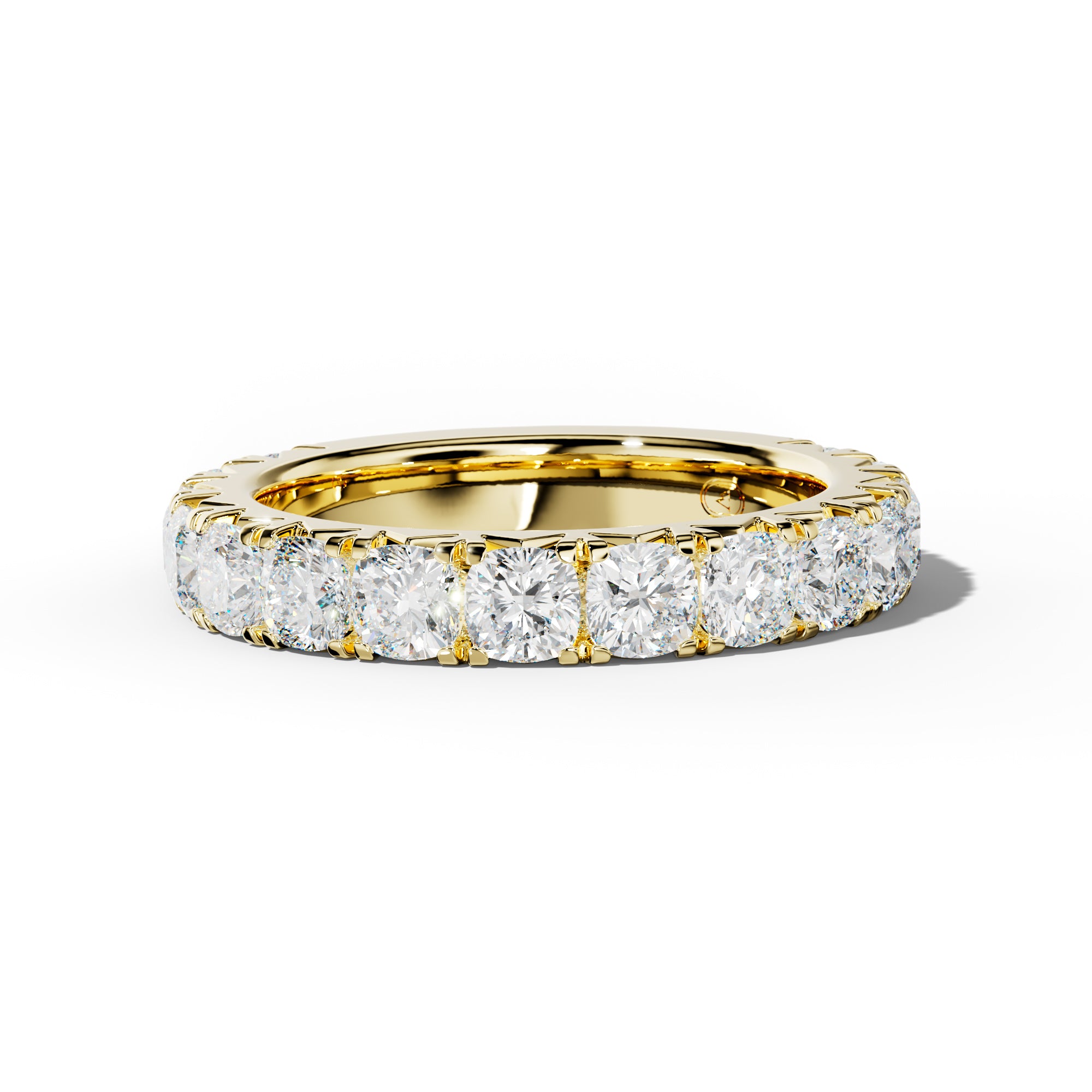 3.0 Carat Cushion  Diamond French Pave 3/4 Anniversary Band