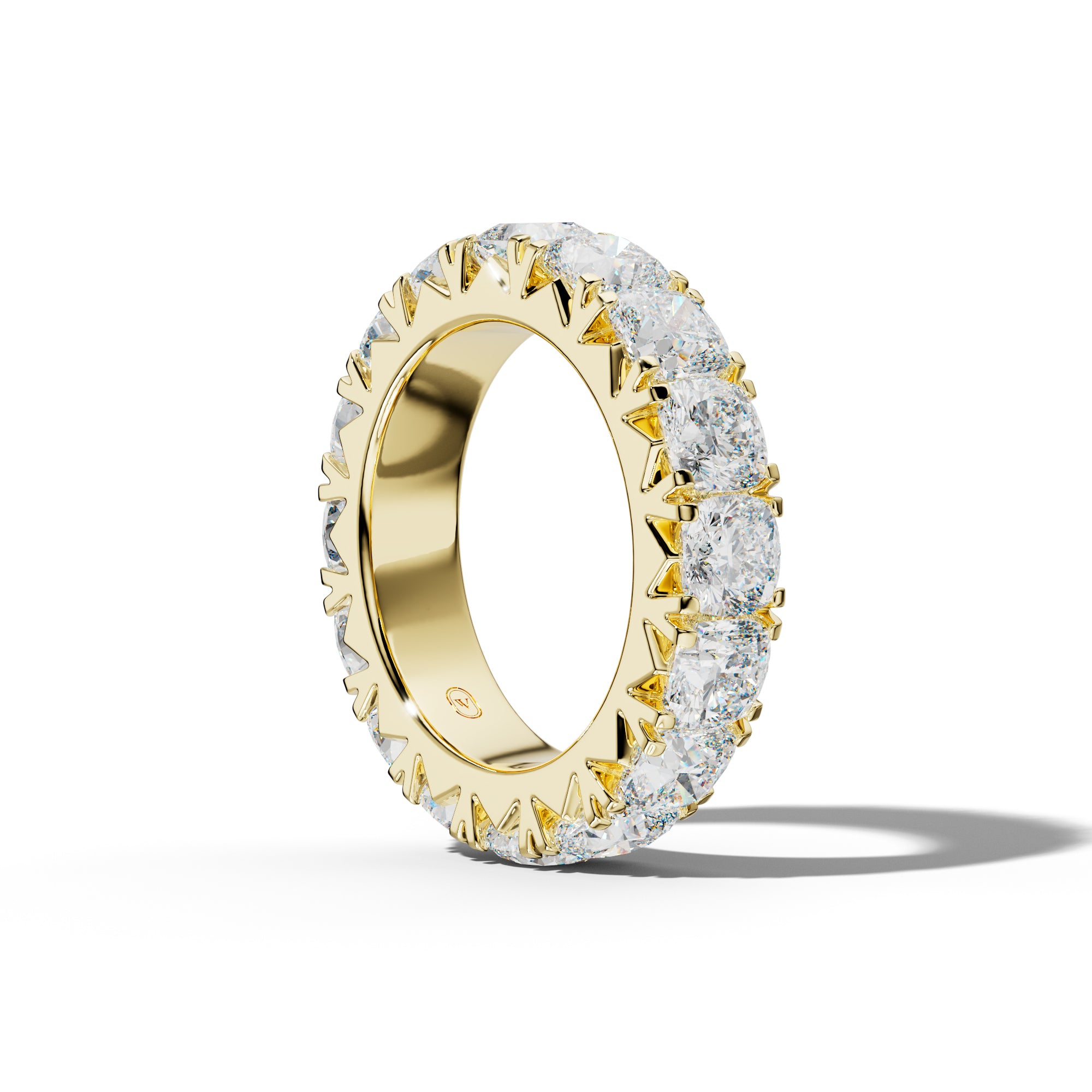 8.0 Carat Cushion Diamond French Pave Eternity Band