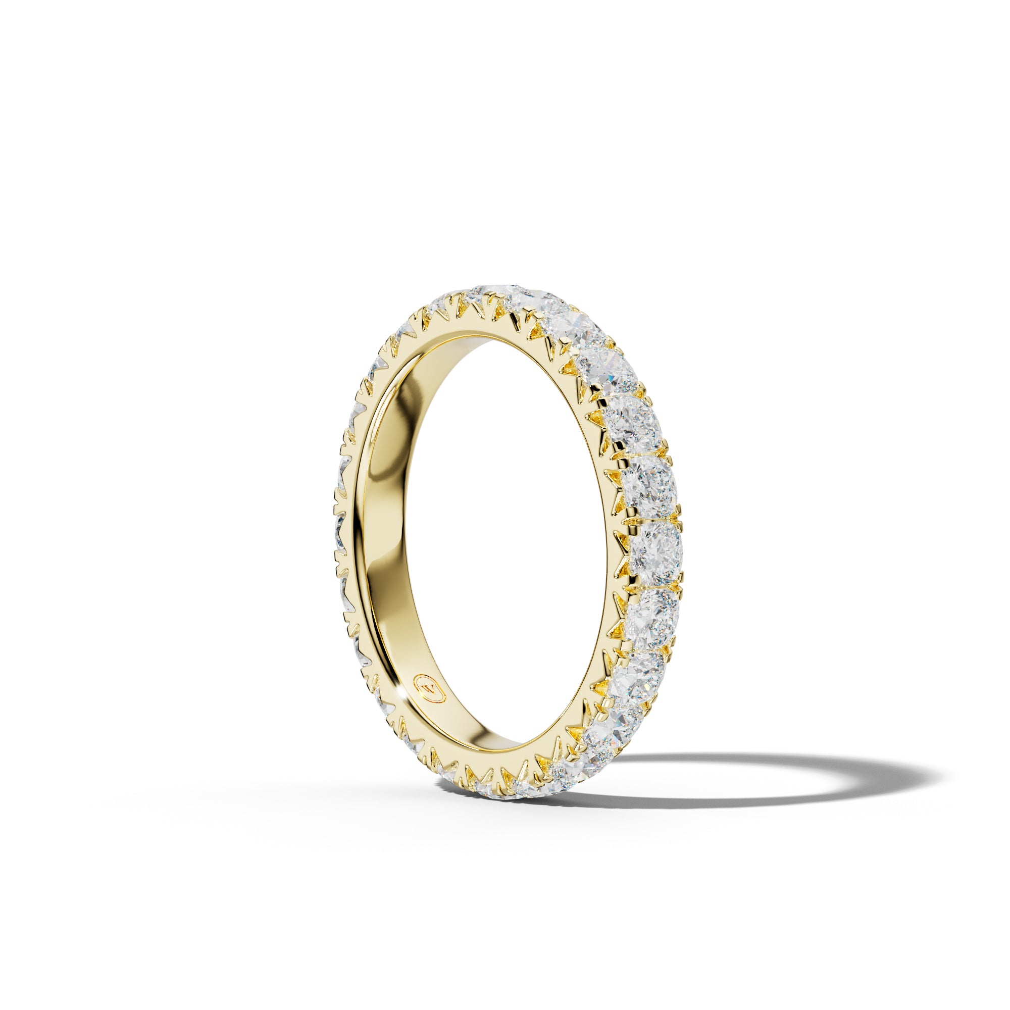 3.0 Carat Cushion Diamond French Pave Eternity Band