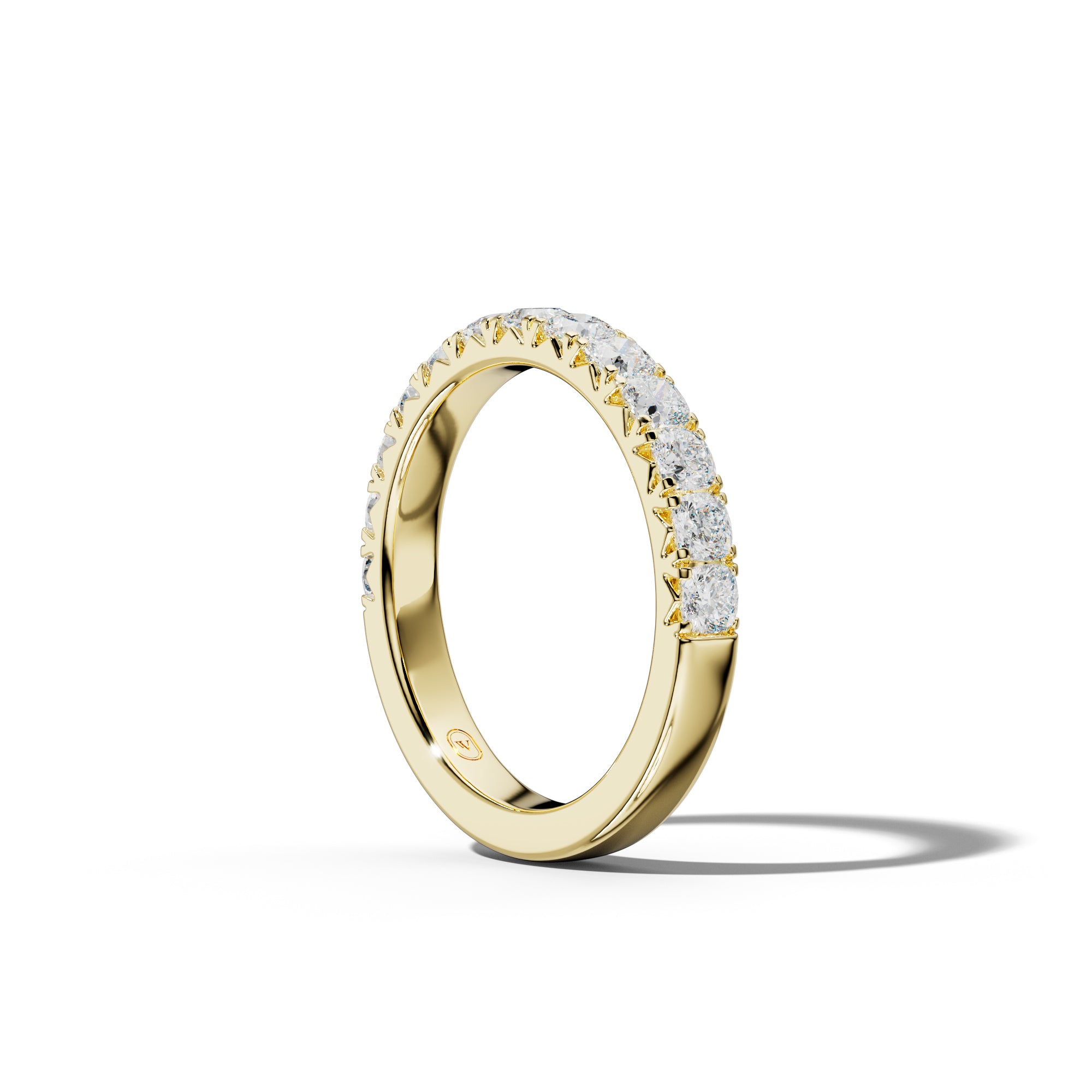 1.0 Carat Cushion Diamond French Pave Half Anniversary  Band
