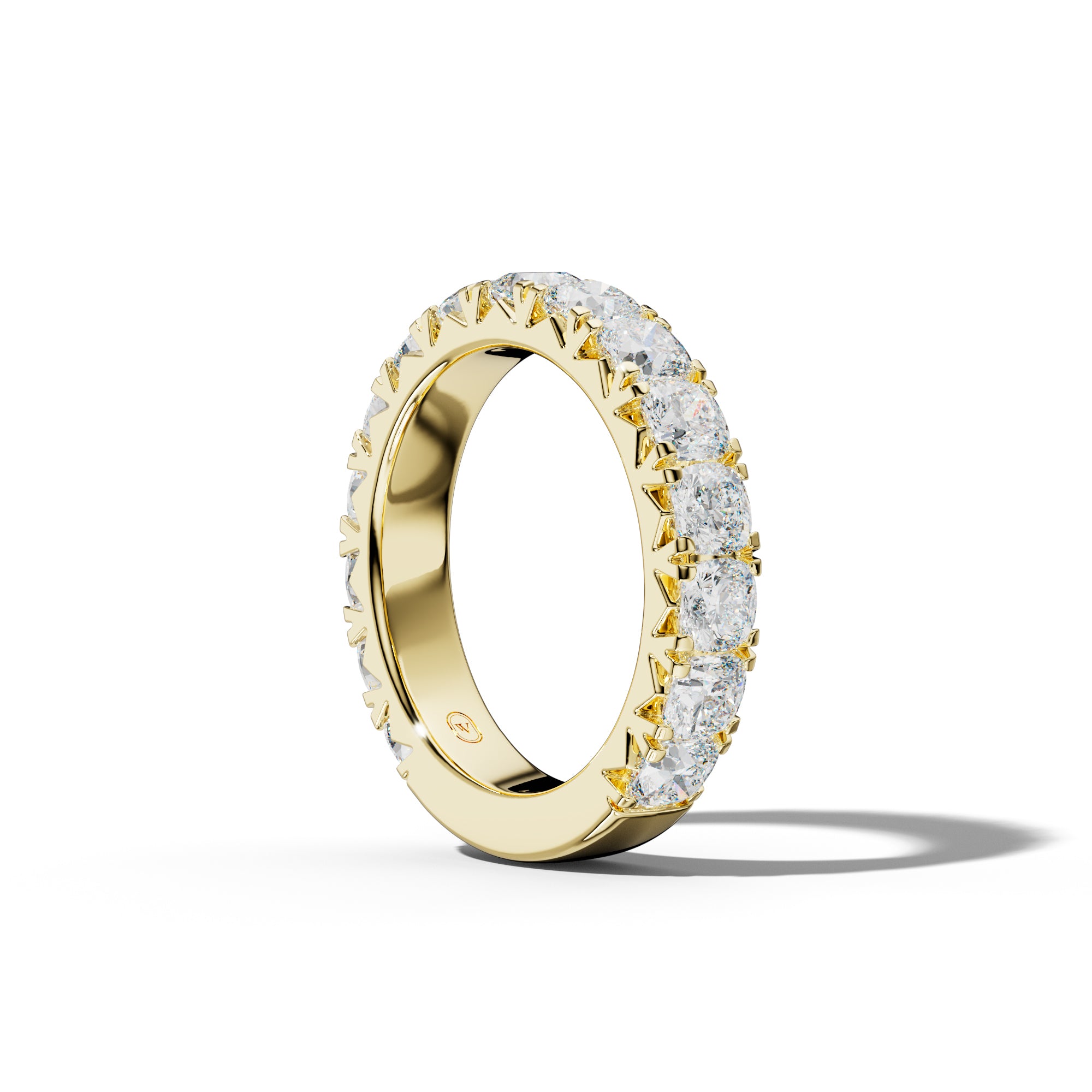 4.0 Carat Cushion Diamond French Pave 3/4 Anniversary Band
