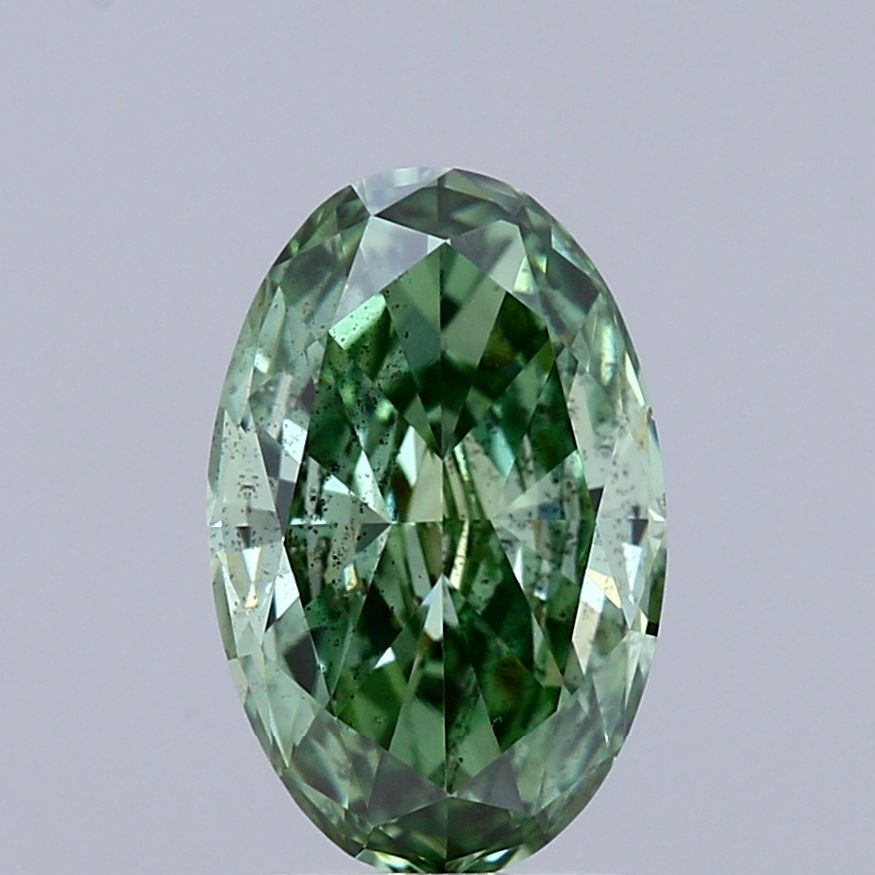 1.10 Carat Oval Cut Fancy Green