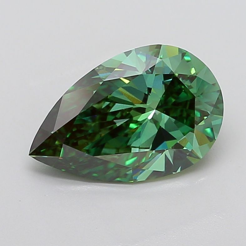 4.52 Carat Pear Cut Fancy Green