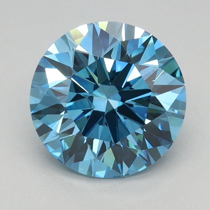 1.52 Carat Round Cut Fancy Blue