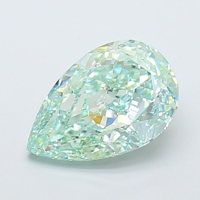 3.01 Carat Pear Cut Fancy Green