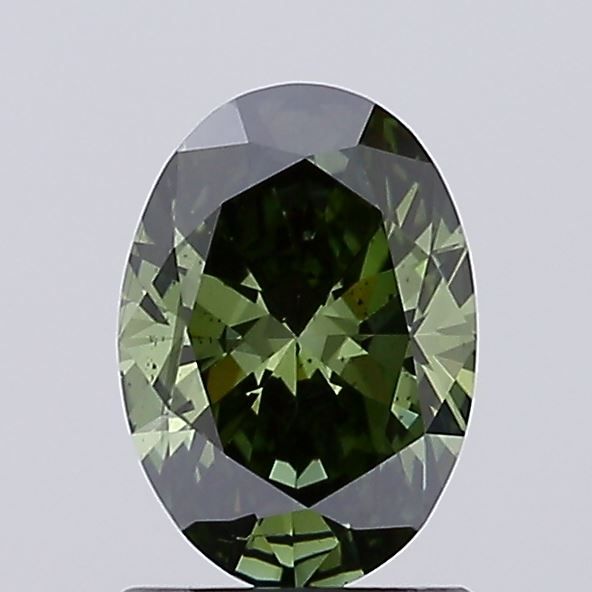 1.07 Carat Oval Cut Fancy Green