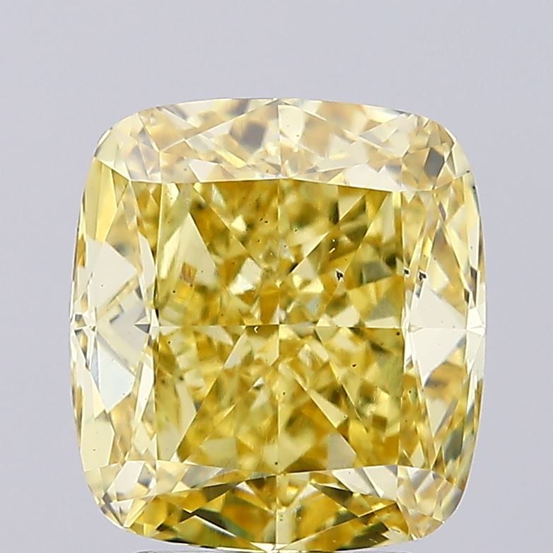 3.45 Carat Cushion Cut Fancy Yellow