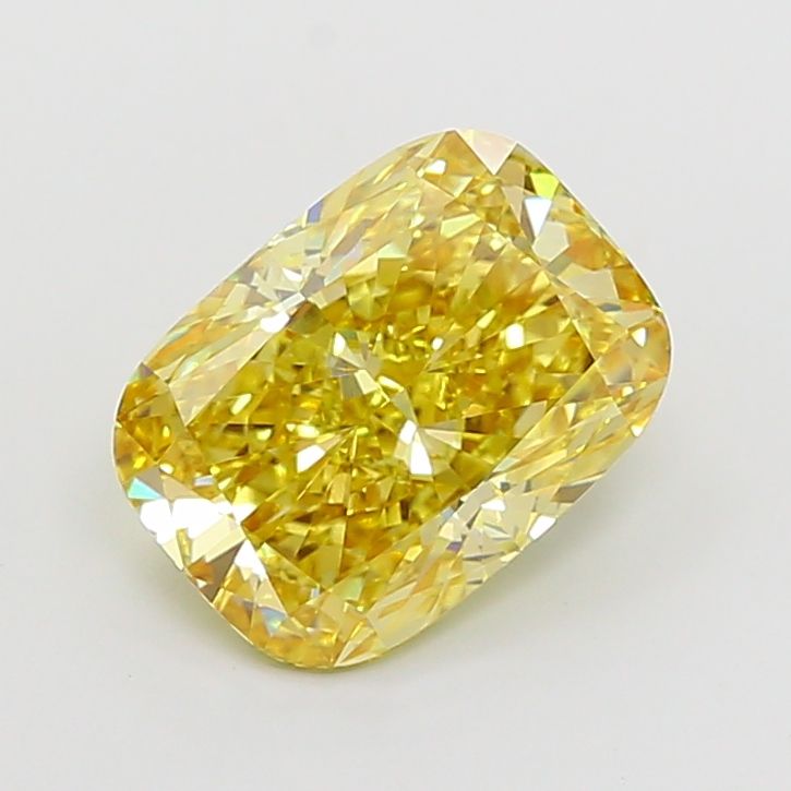 3.77 Carat Cushion Cut Fancy Yellow