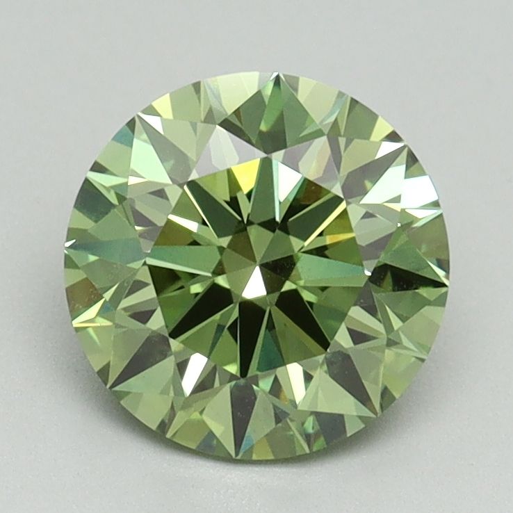 1.6 Carat Round Cut Fancy Green