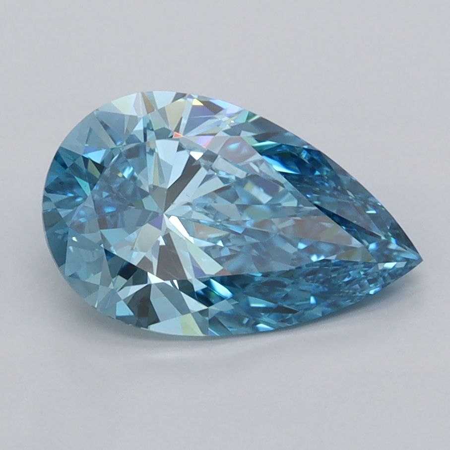 1.73 Carat Pear Cut Fancy Blue