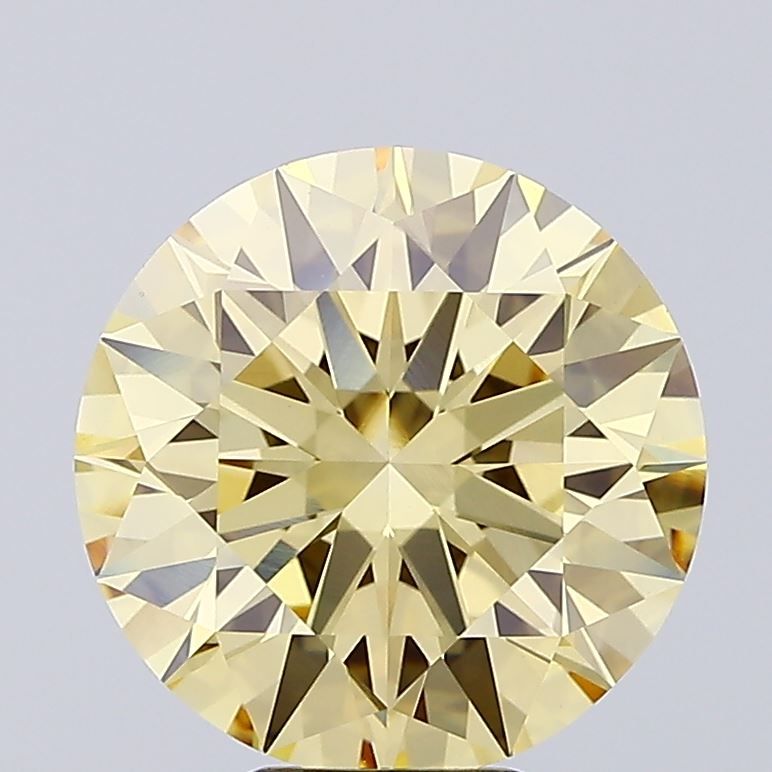 7.07 Carat Round Cut Fancy Yellow