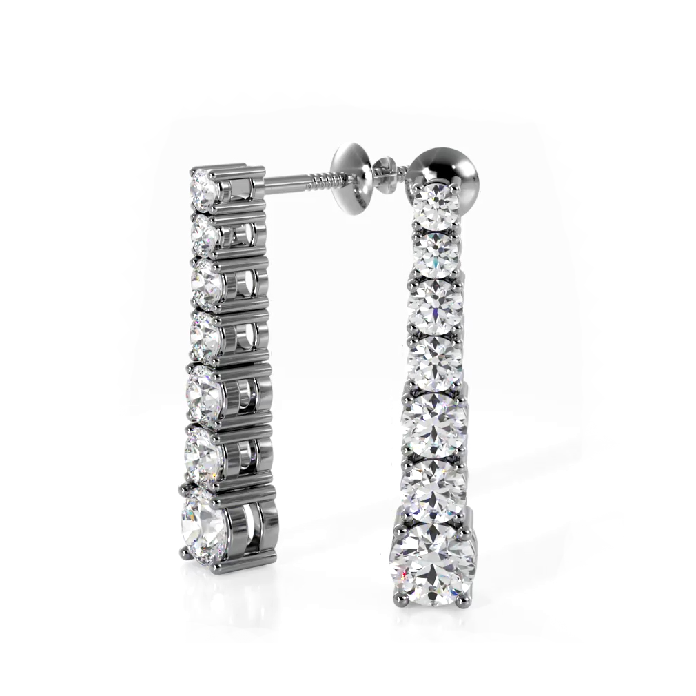 1.02 ctw. Round Diamond Cascade Drop Earrings-VIRABYANI