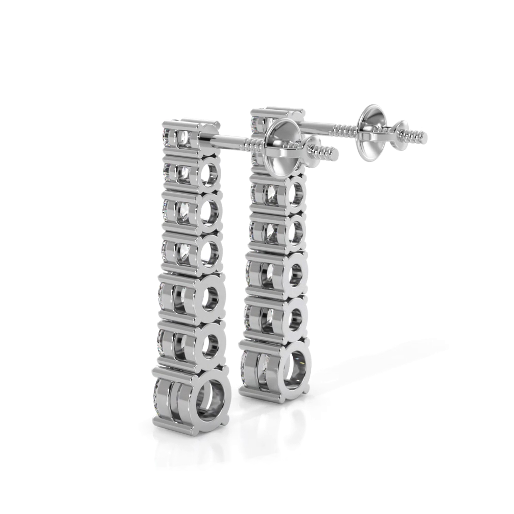 1.02 ctw. Round Diamond Cascade Drop Earrings-VIRABYANI