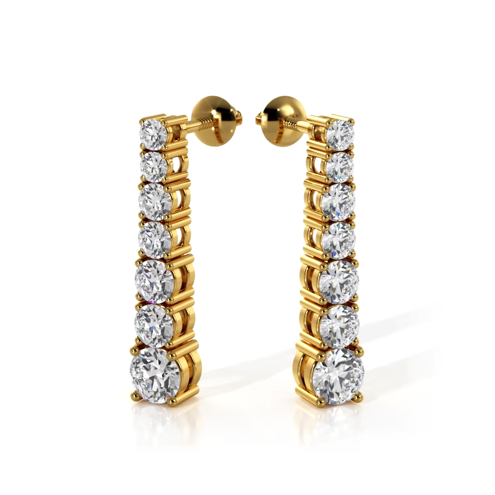 1.02 ctw. Round Diamond Cascade Drop Earrings-VIRABYANI