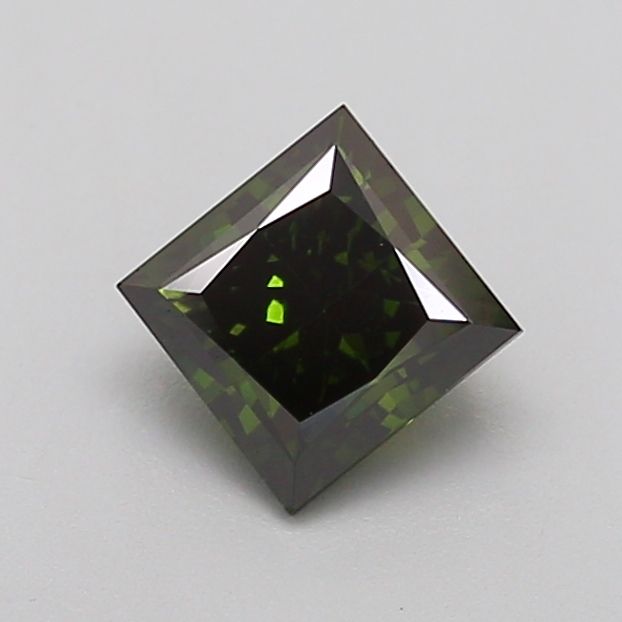 1.06 Carat Princess Cut Fancy Green
