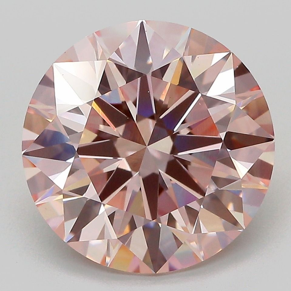 6.05 Carat Round Cut Fancy Pink