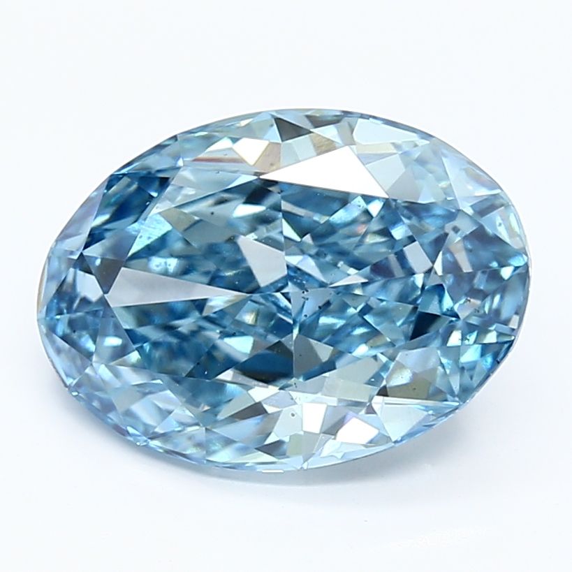 4.01 Carat Oval Cut Fancy Blue