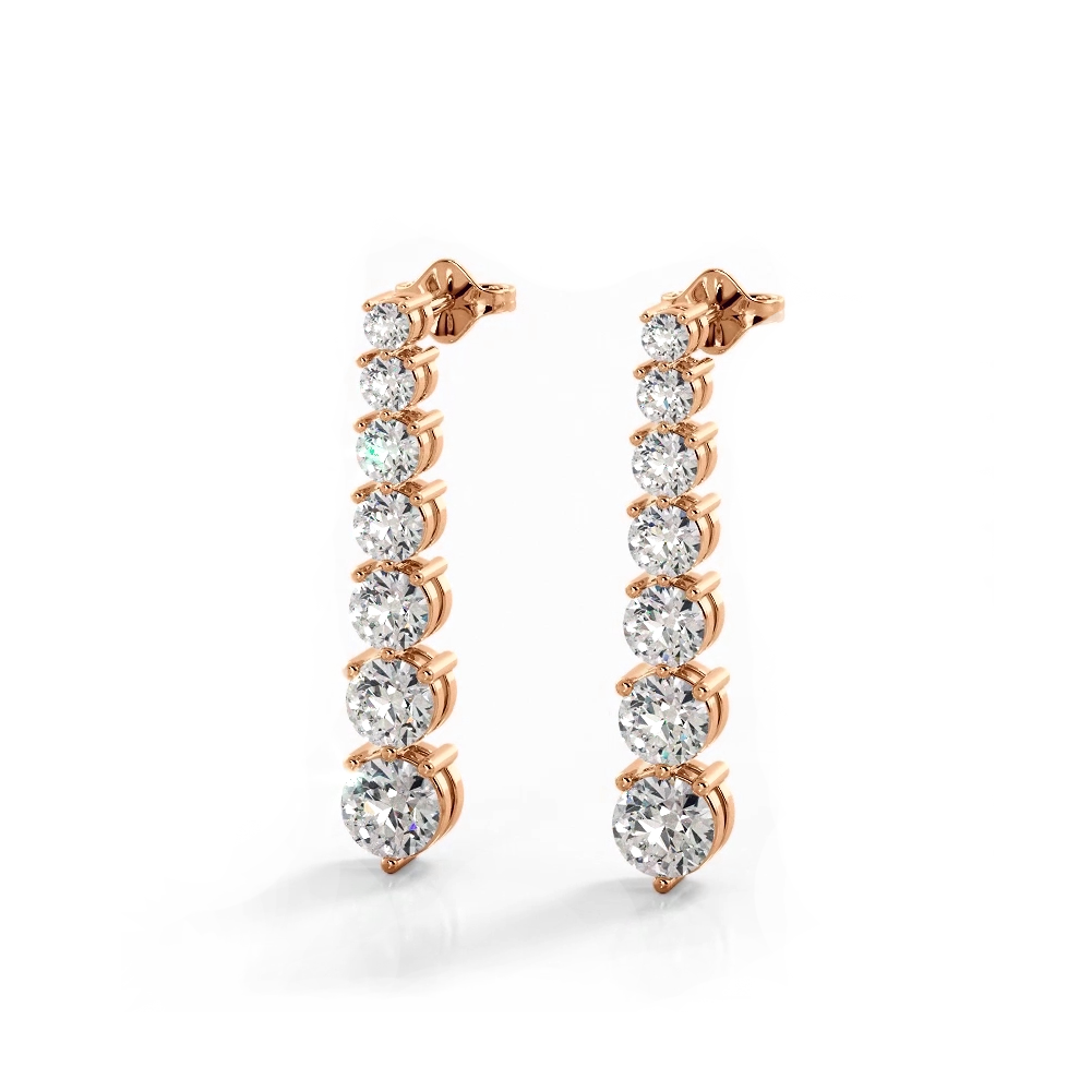 2.02 ctw. Round Diamond Cascade Drop Earrings-VIRABYANI