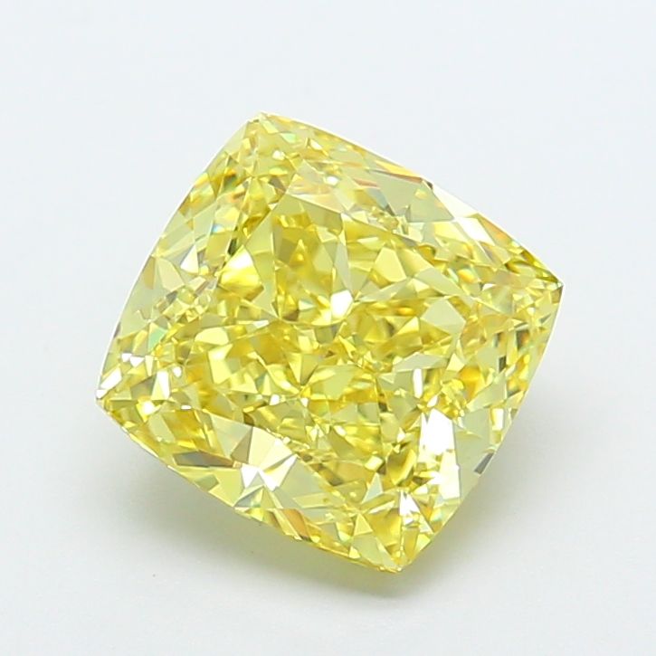 4.24 Carat Cushion Cut Fancy Yellow