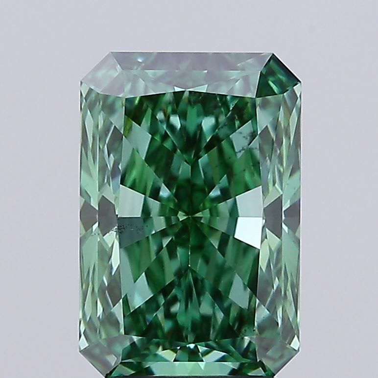 3.02 Carat Radiant Cut Fancy Green