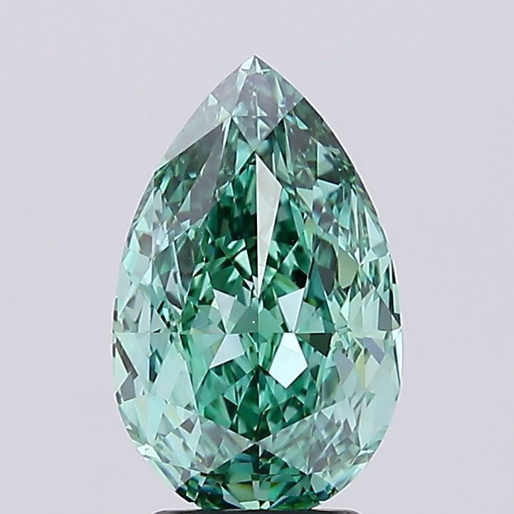 3.96 Carat Pear Cut Fancy Green