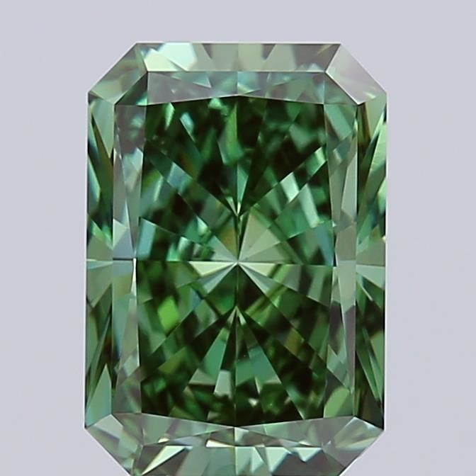 3.03 Carat Radiant Cut Fancy Green
