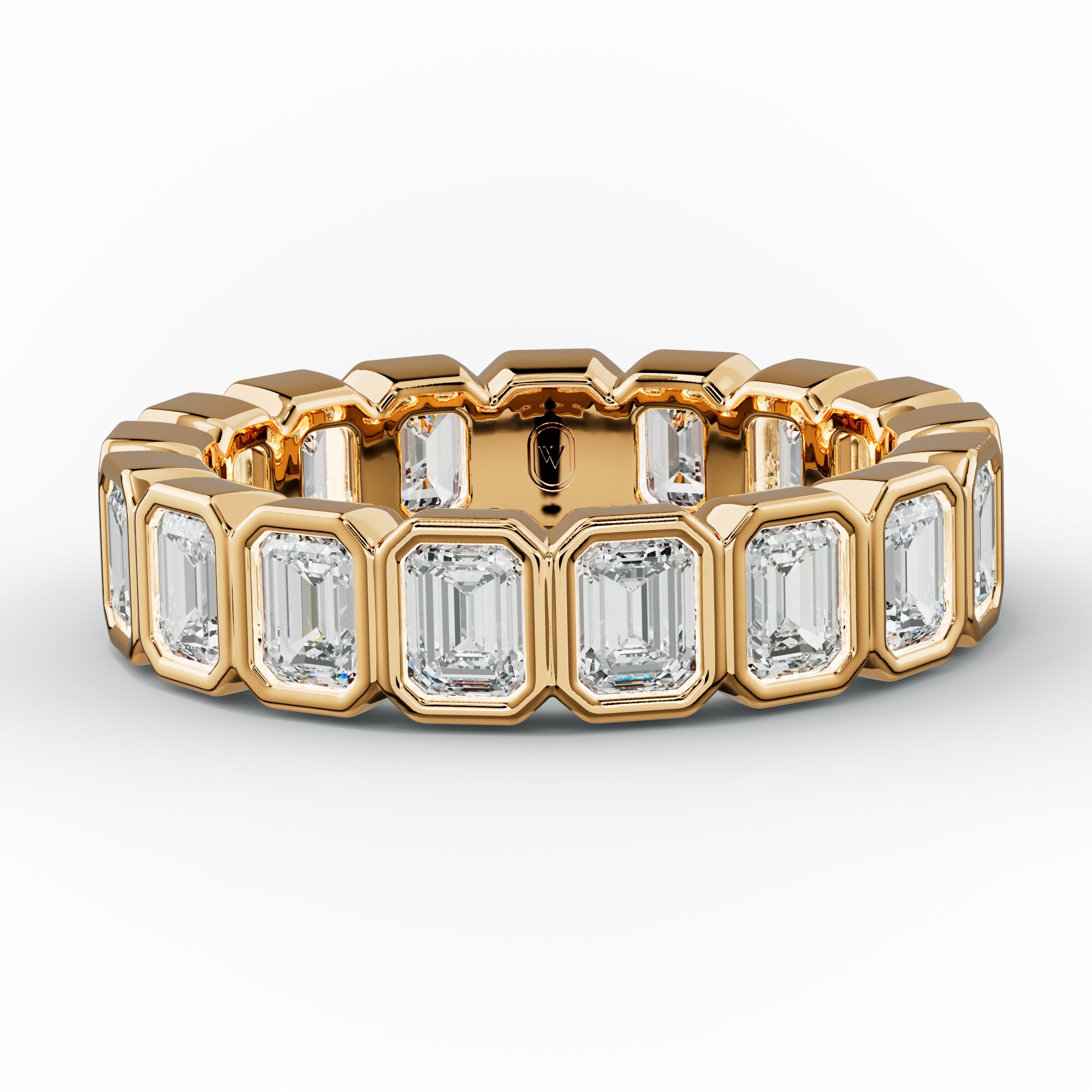 3.0 Carat Bezel Set Emerald Cut Diamond Eternity Band