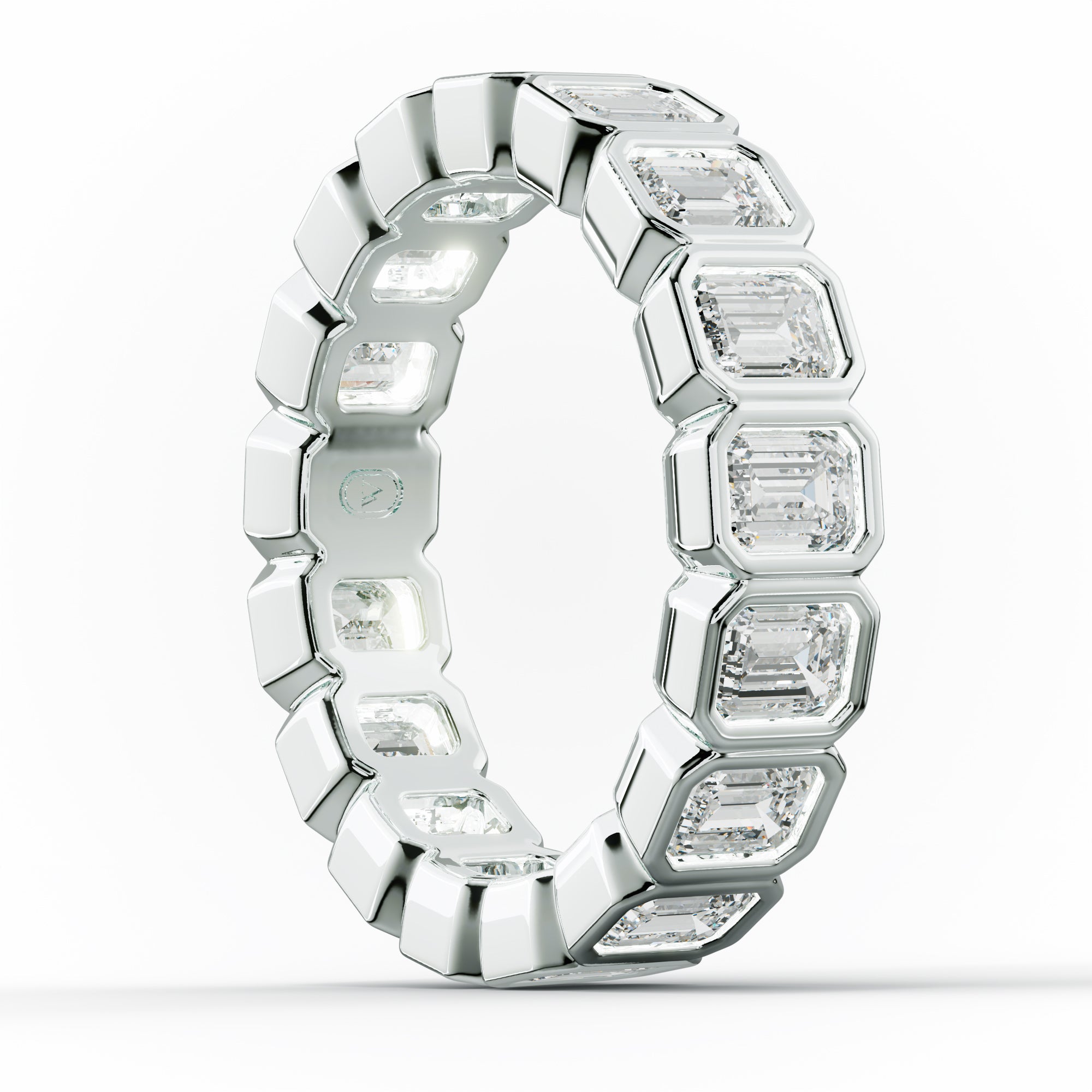 3.0 Carat Bezel Set Emerald Cut Diamond Eternity Band