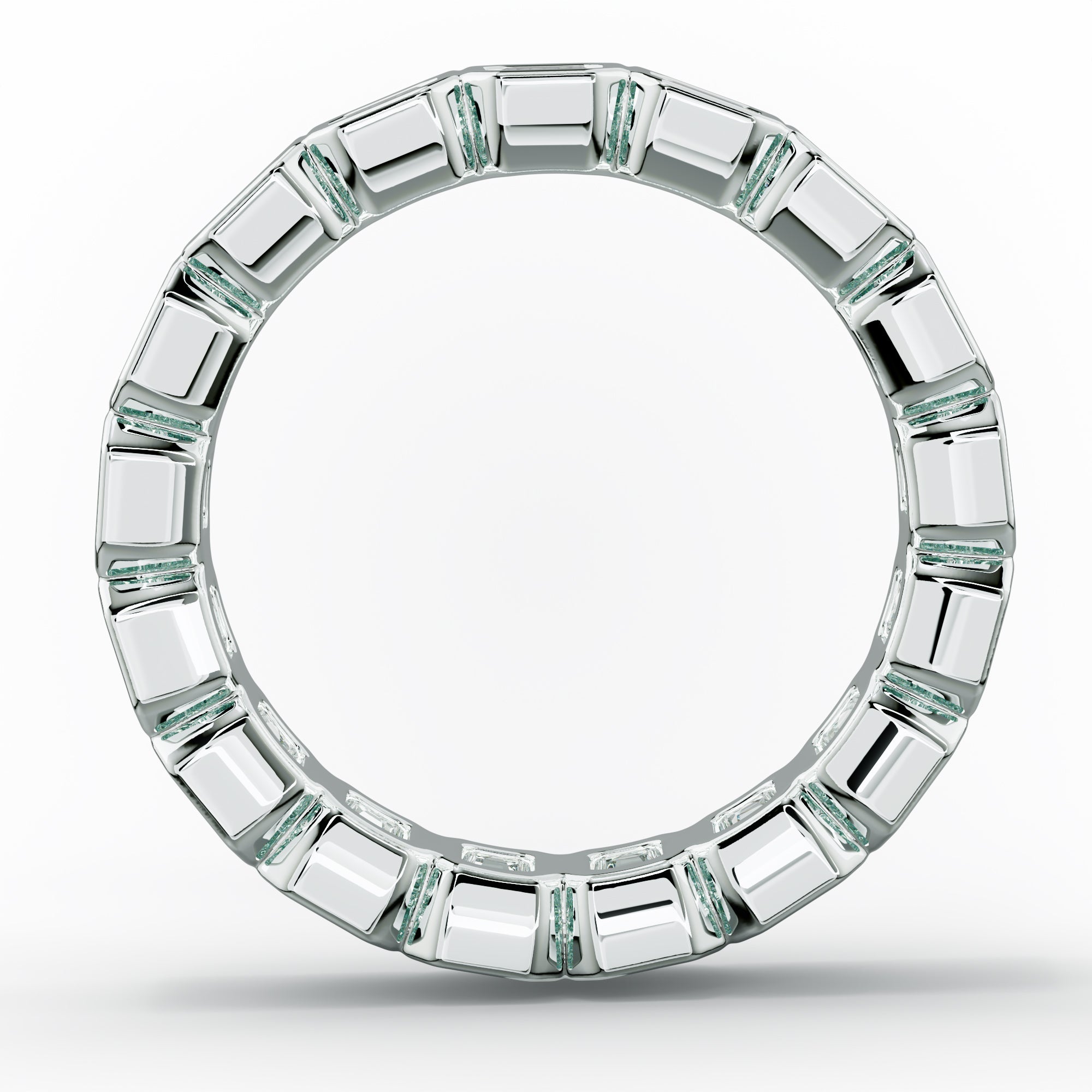 3.0 Carat Bezel Set Emerald Cut Diamond Eternity Band